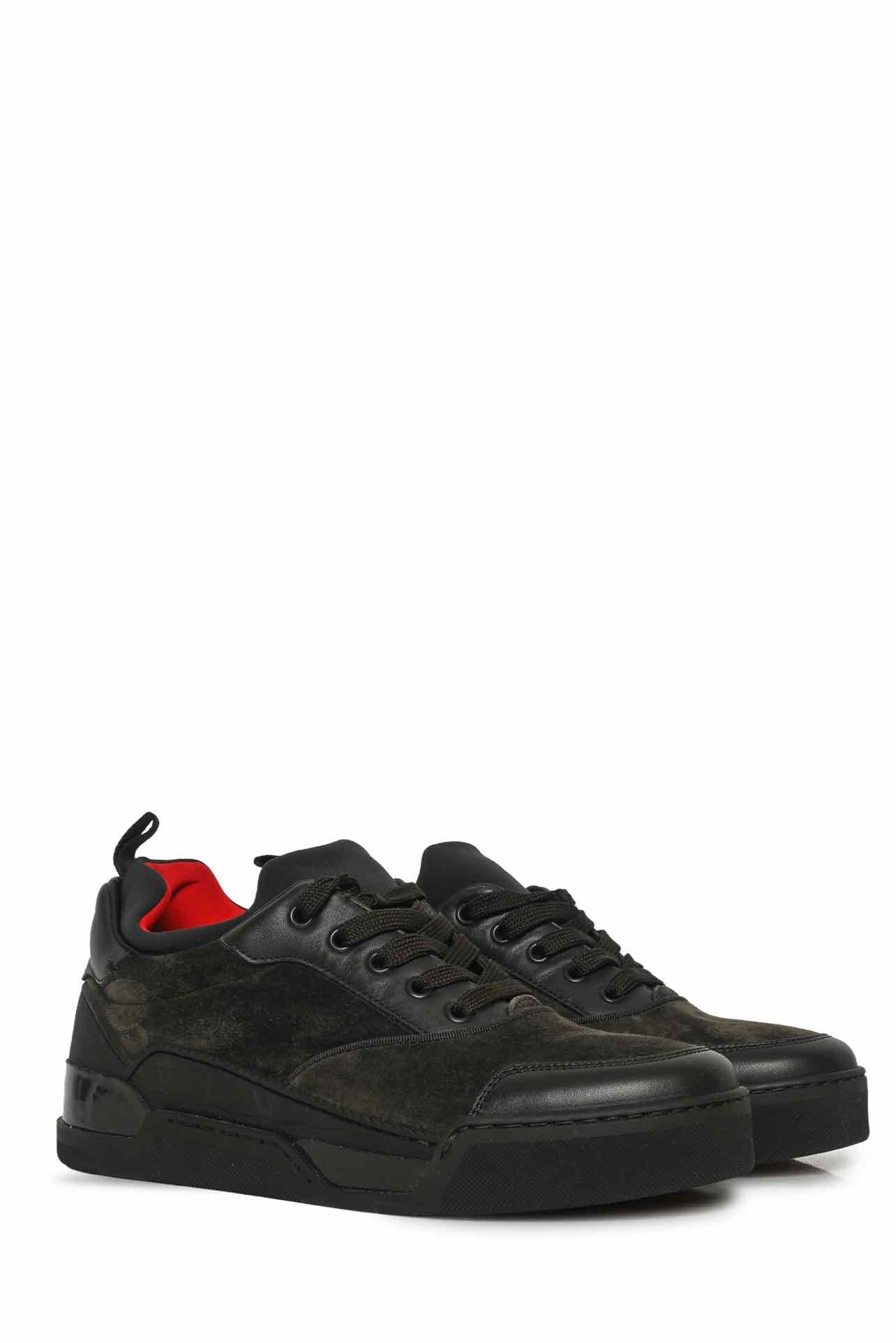 Louboutin Size 40 Men's Aurelien Flats Suede Sneakers - Image 2
