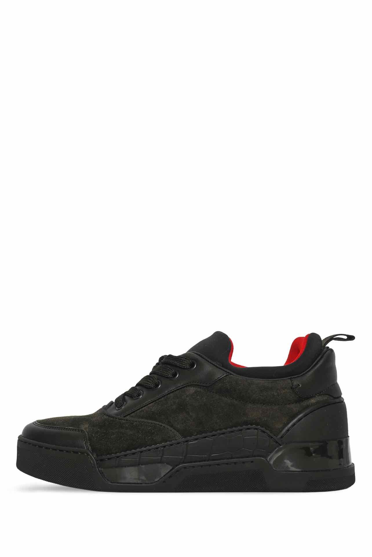 Louboutin Size 40 Men's Aurelien Flats Suede Sneakers - Image 3