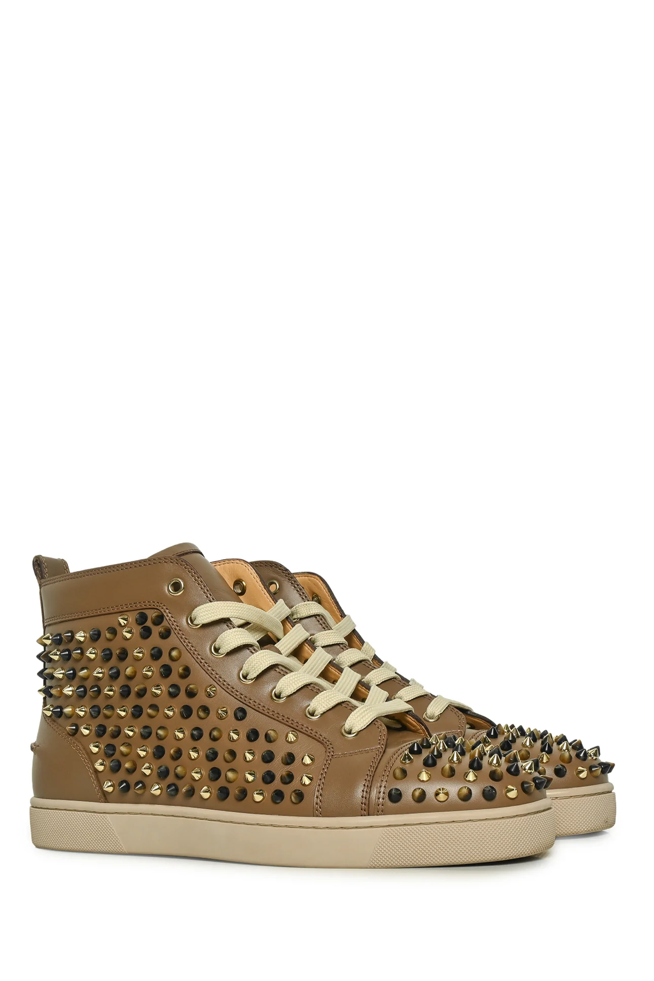 Louboutin Size 43 Men's Louis Orlato Spike High Top Sneakers - Image 2