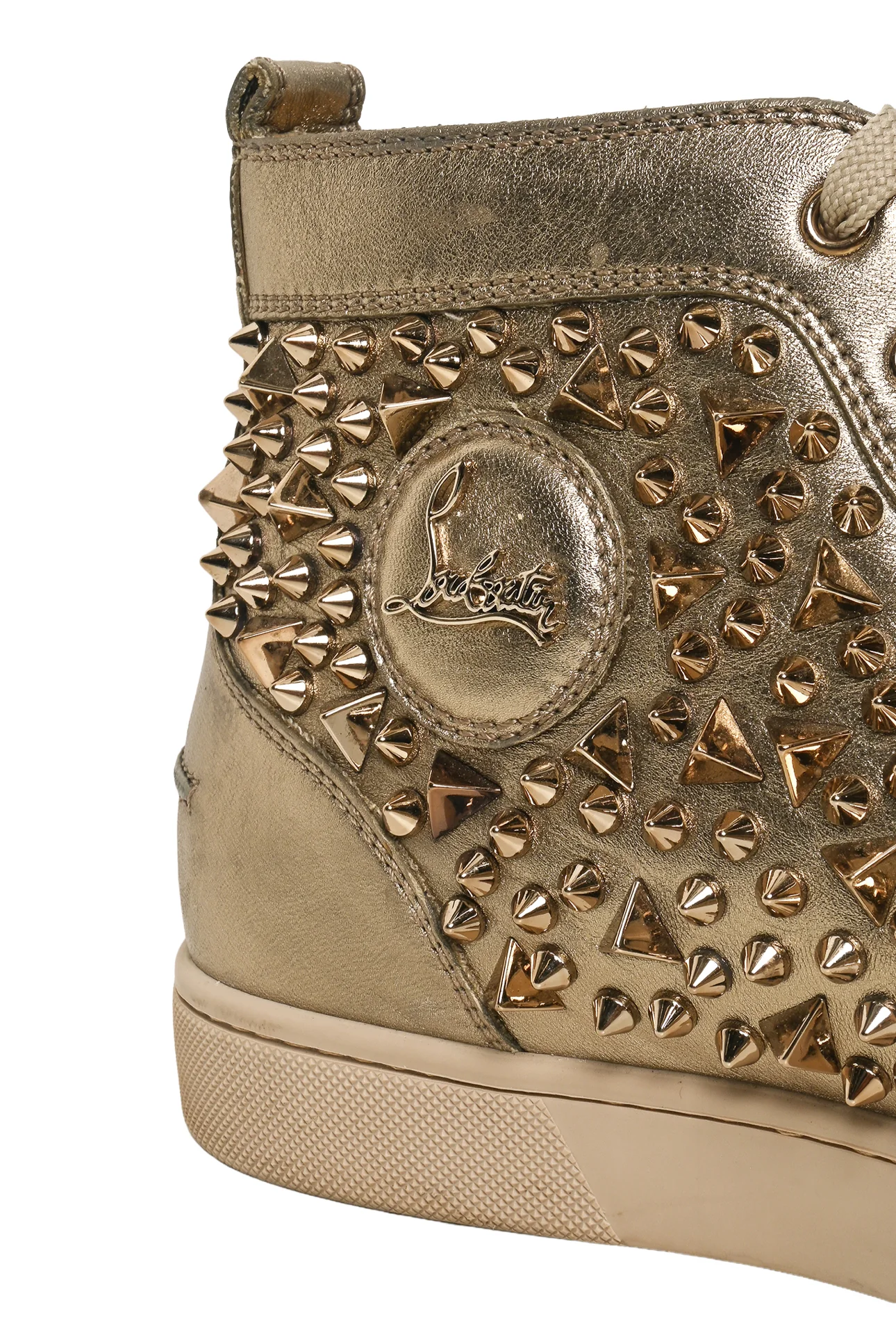 Louboutin Size 44 Men's Louis Spike High Top Sneakers - Image 6
