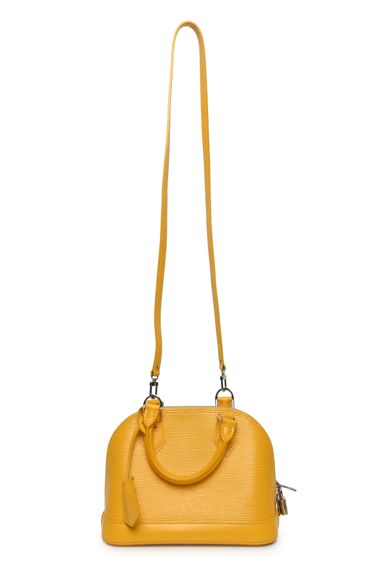 Louis Vuitton 2013 Tassil Yellow Epi Leather Alma BB Purse - Image 5