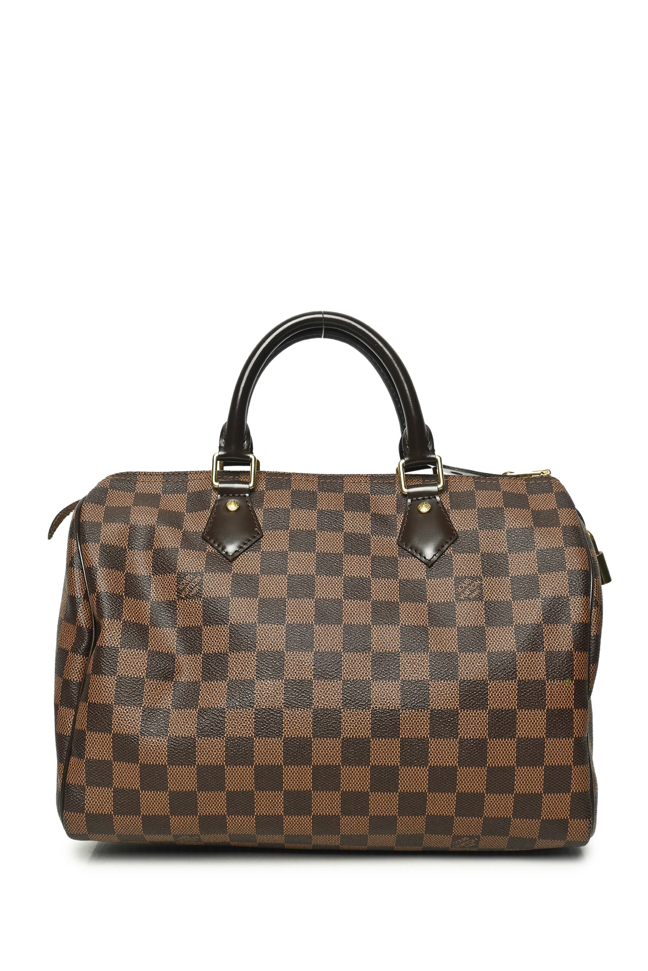 Louis Vuitton 2016 Damier Ebene Coated Canvas Speedy 30 Purse - Image 3