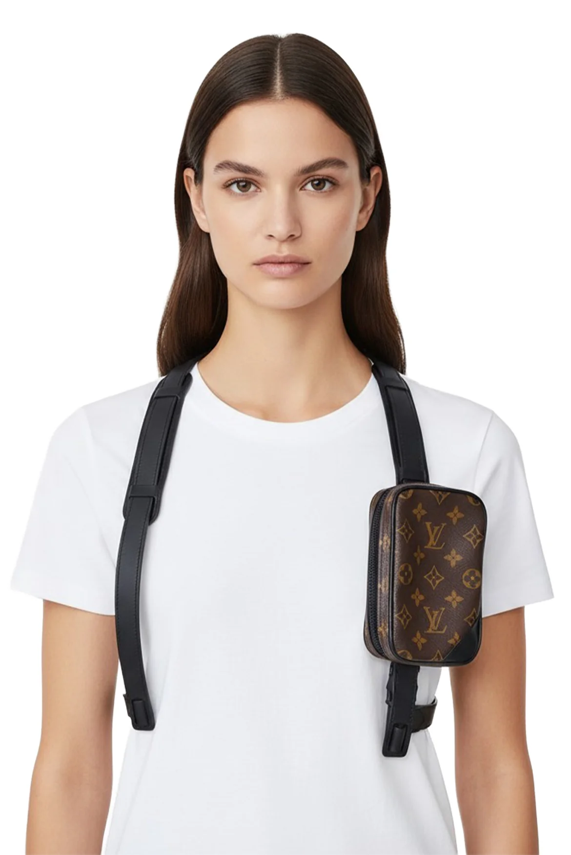 Louis Vuitton 2019 Monogram Canvas & Leather Utility Harness Crossbody Bag - Image 2