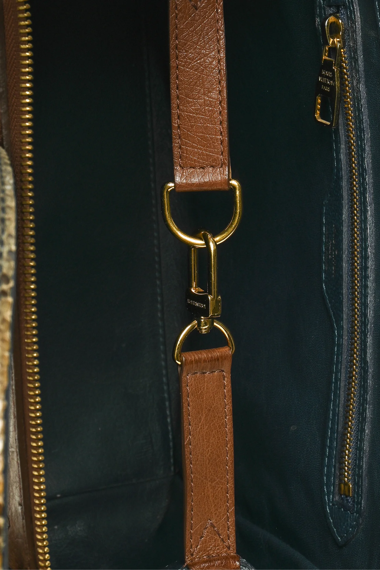 Louis Vuitton Canvas, Leather, Ostrich & Python Majestueux Exotique MM Tote - Image 8