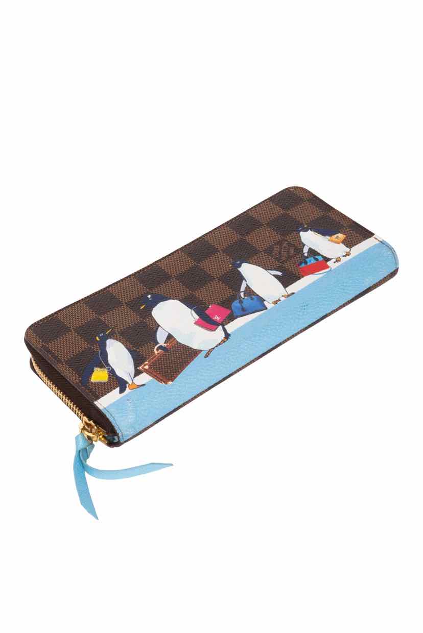 Louis Vuitton Damier Ebene Christmas Animation Penguin Clemence Wallet - Image 4