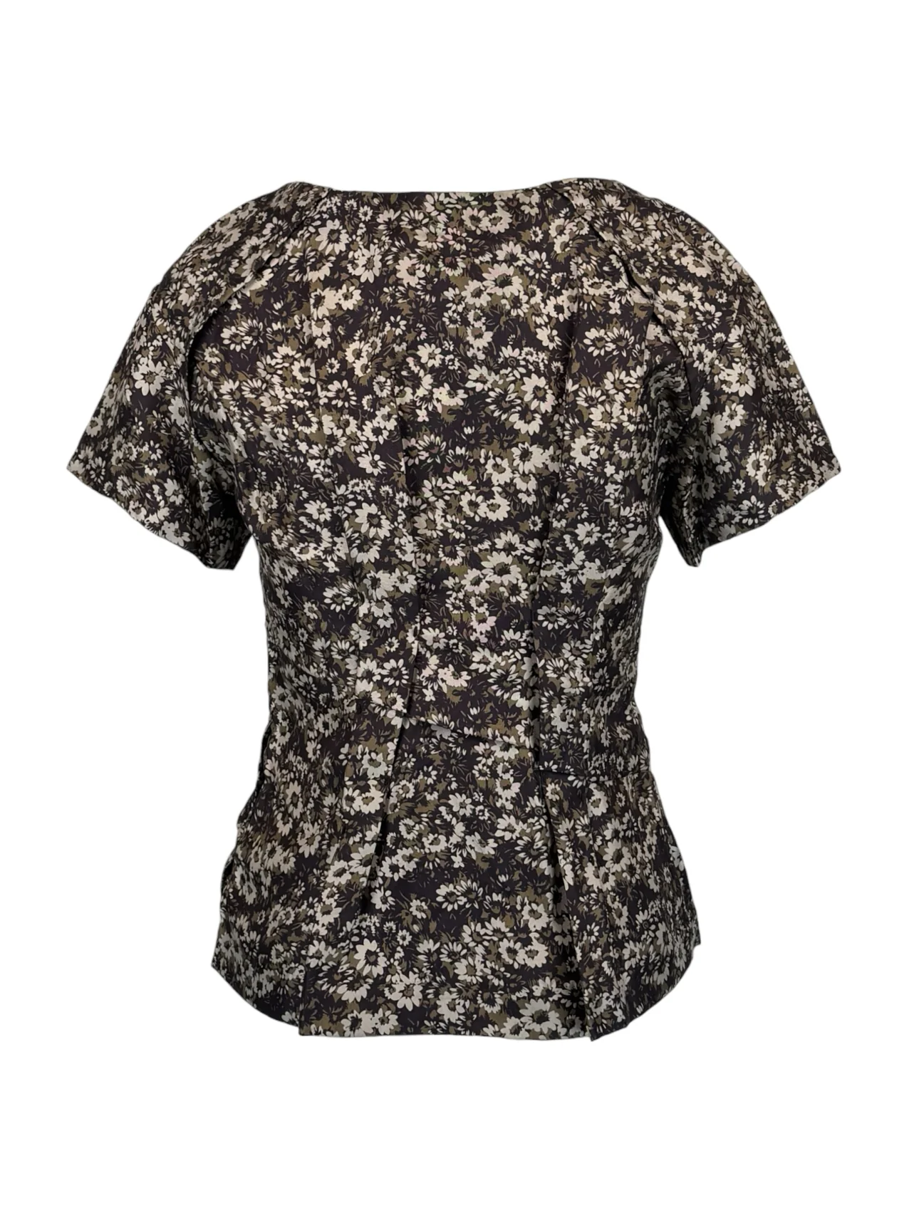 Louis Vuitton Size 36 Floral Pleated Silk Tops - Image 2