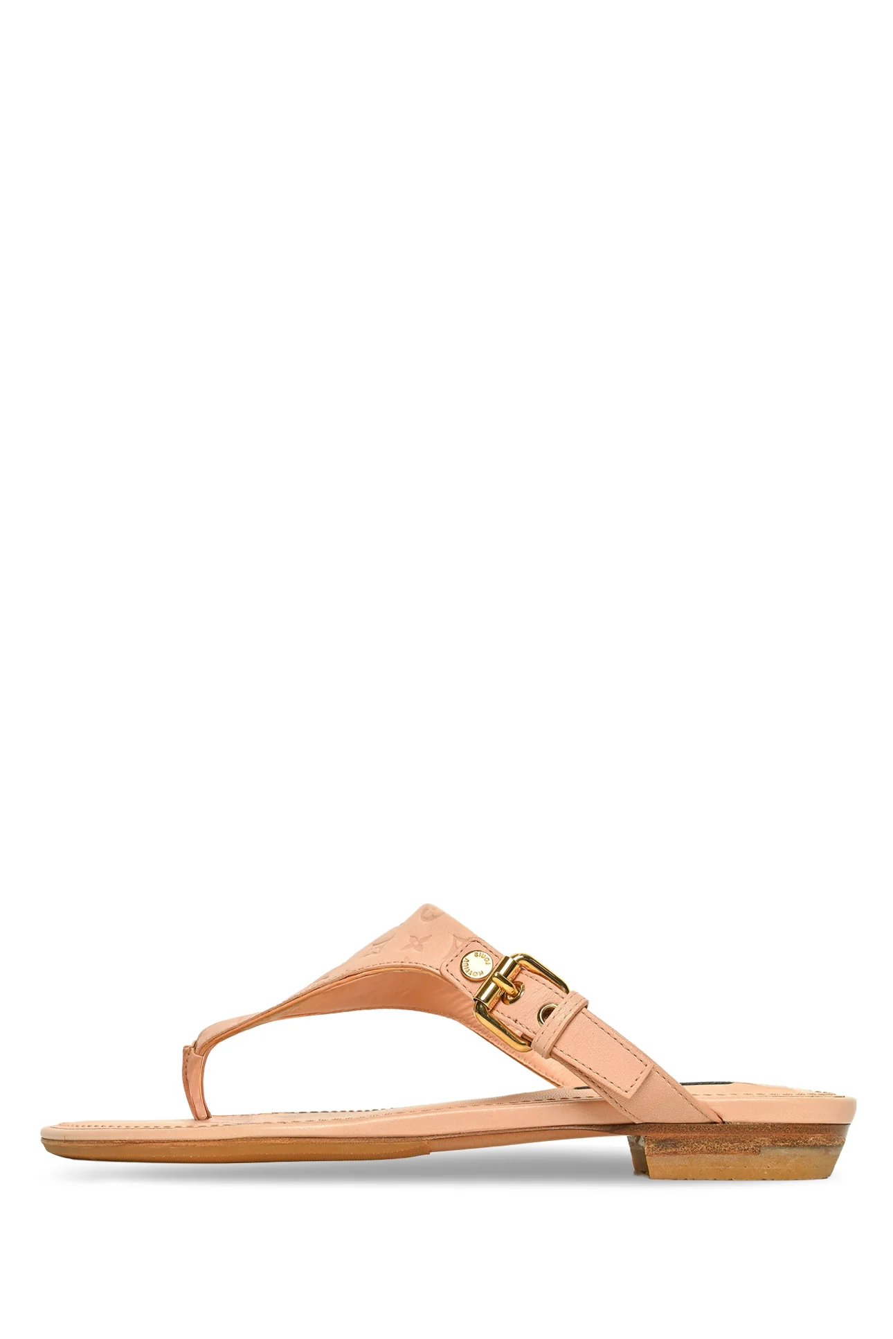 Louis Vuitton Size 36 Rose Florentine Monogram Empreinte Leather Flat Sandals - Image 3