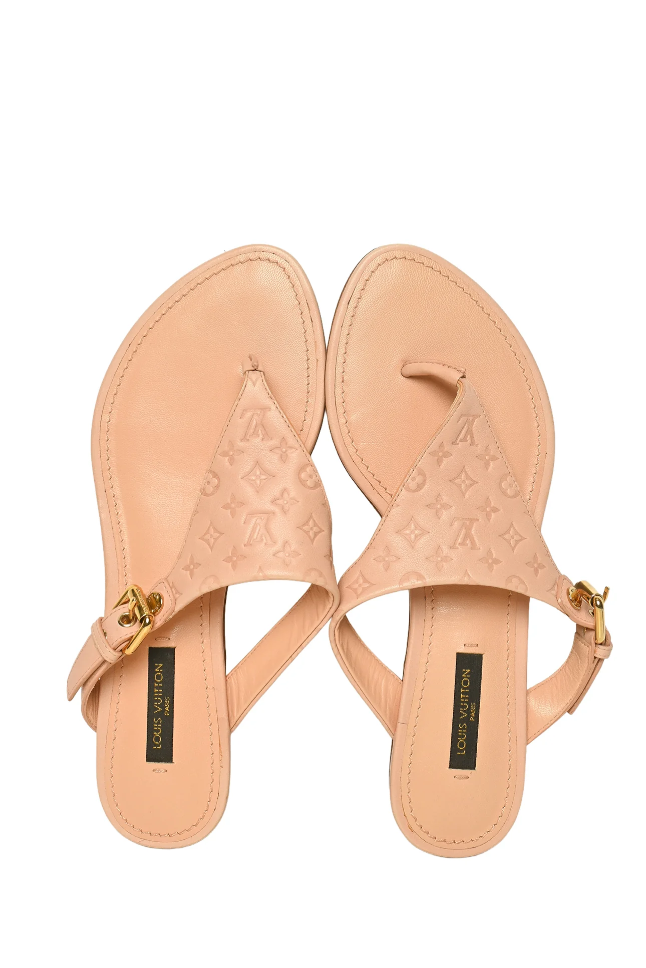 Louis Vuitton Size 36 Rose Florentine Monogram Empreinte Leather Flat Sandals - Image 5