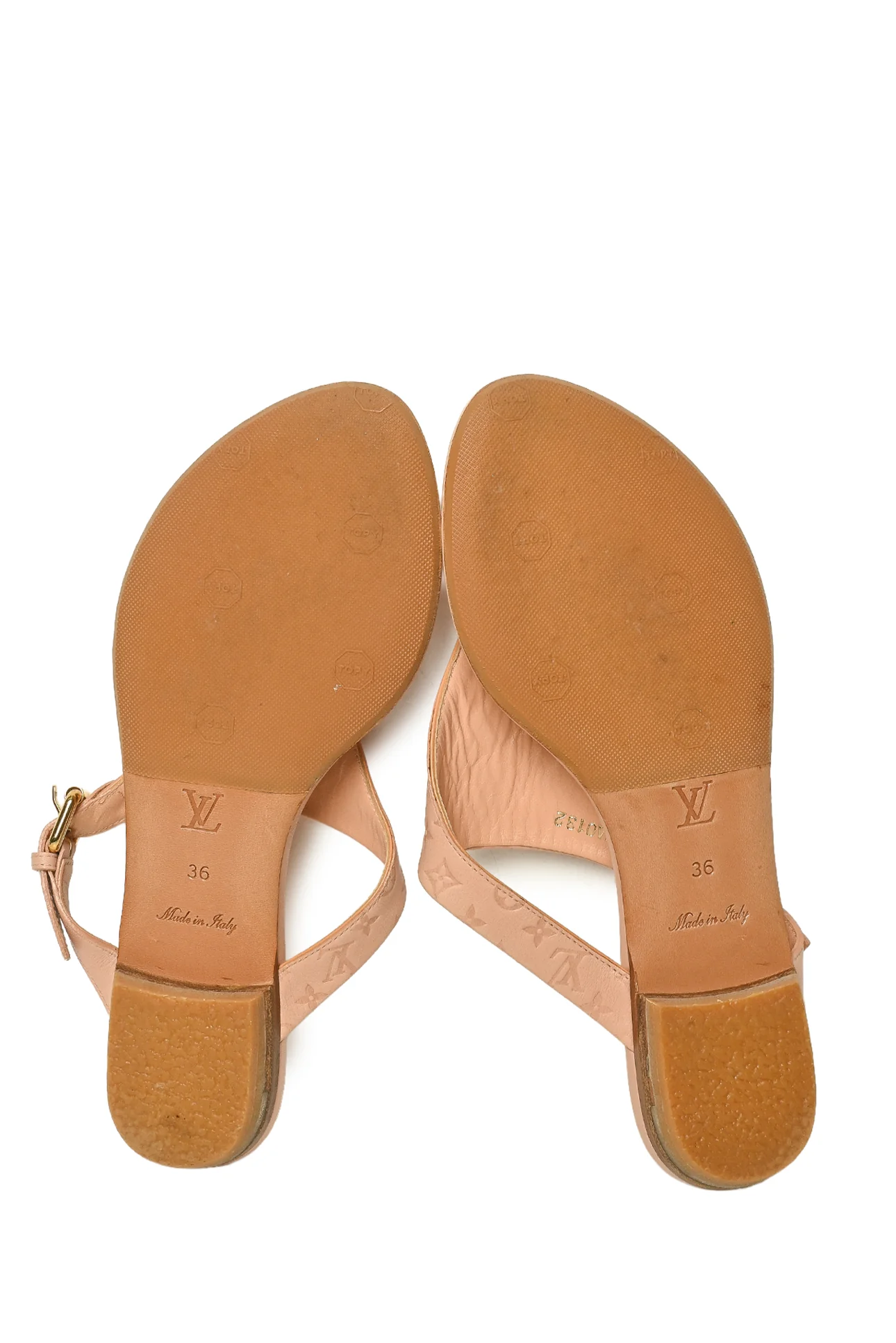 Louis Vuitton Size 36 Rose Florentine Monogram Empreinte Leather Flat Sandals - Image 6