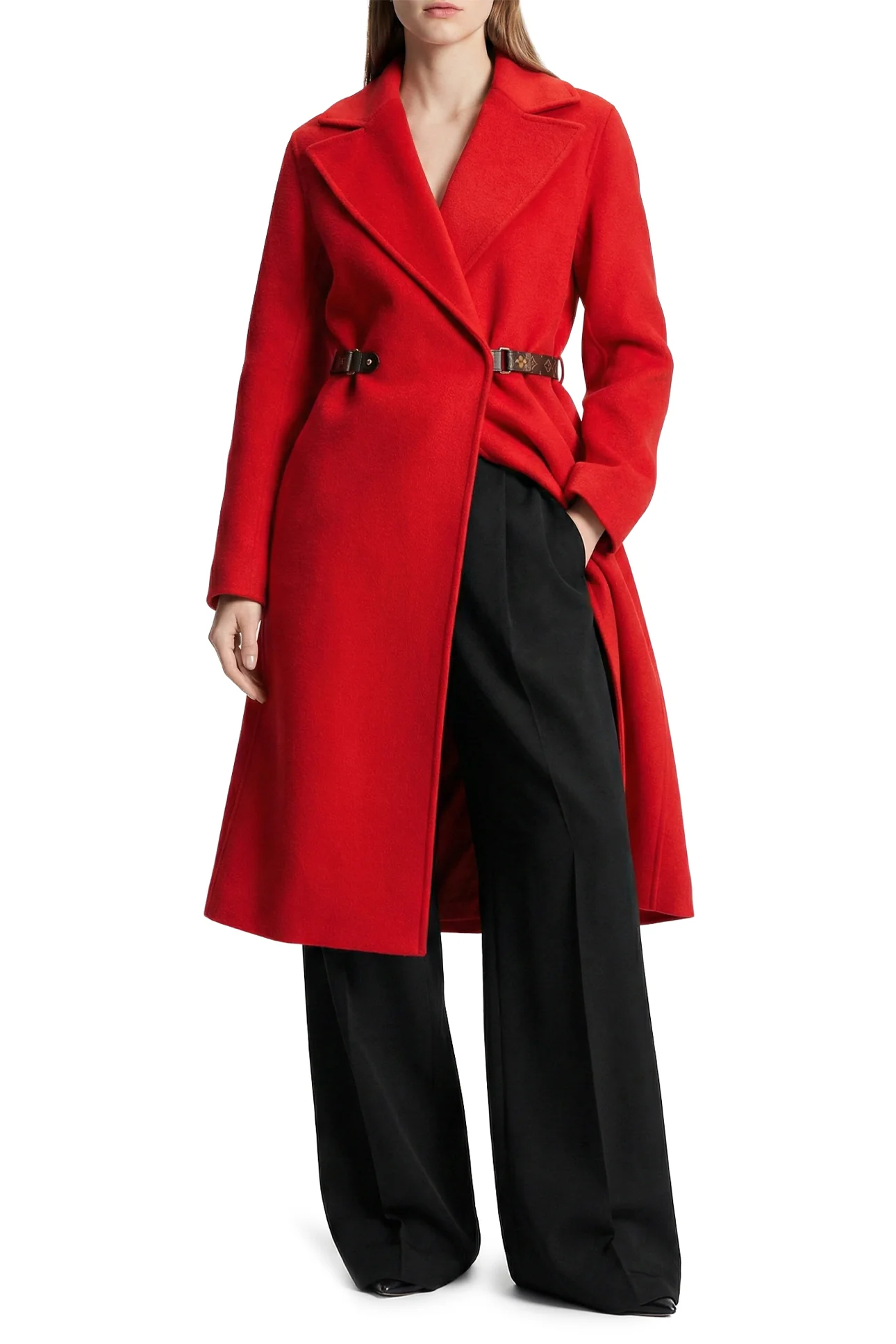 Louis Vuitton Size 36 Wool Monogram Accent Long Wrap Coat - Image 2