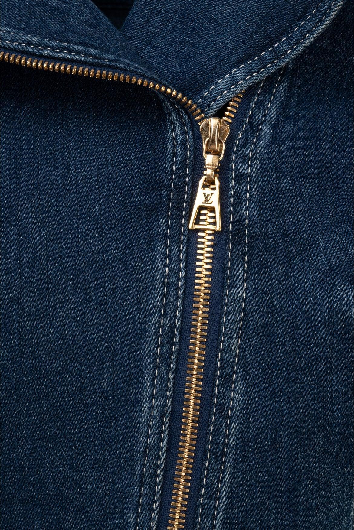 Louis Vuitton Size 38 2012 Dark Wash Denim Biker Jacket - Image 3