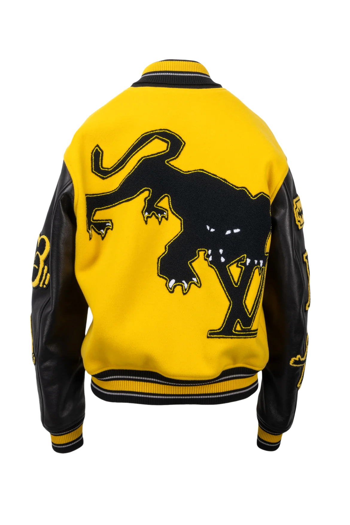Louis Vuitton Size 38 Men's 2022 Virgil Abloh Leather Embroidered Varsity Jacket - Image 2