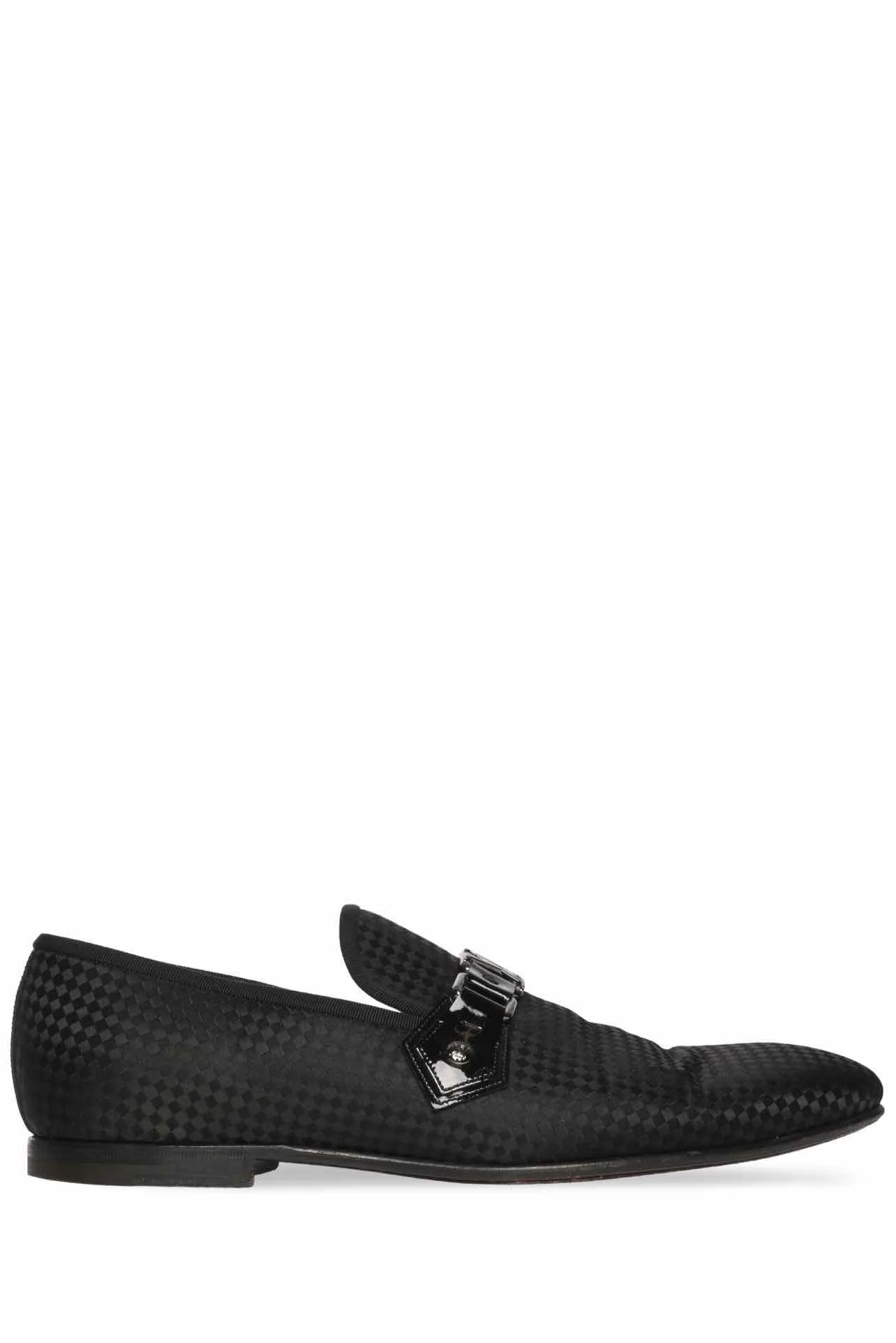Louis Vuitton Size 9 Men's LV Plaque Satin Slip On Loafers