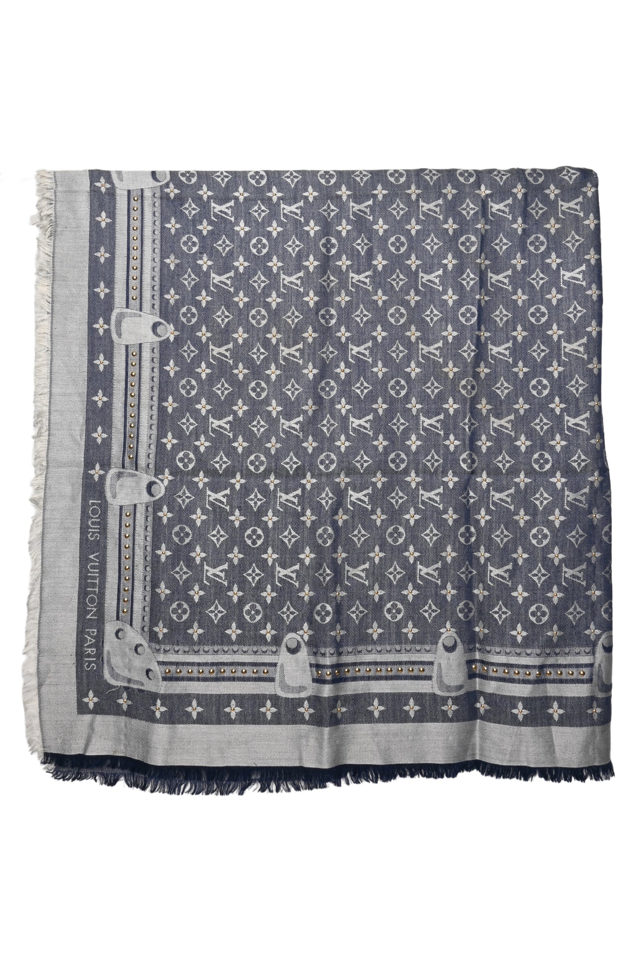Louis Vuitton Studded Monogram Silk & Wool Scarf - Image 2