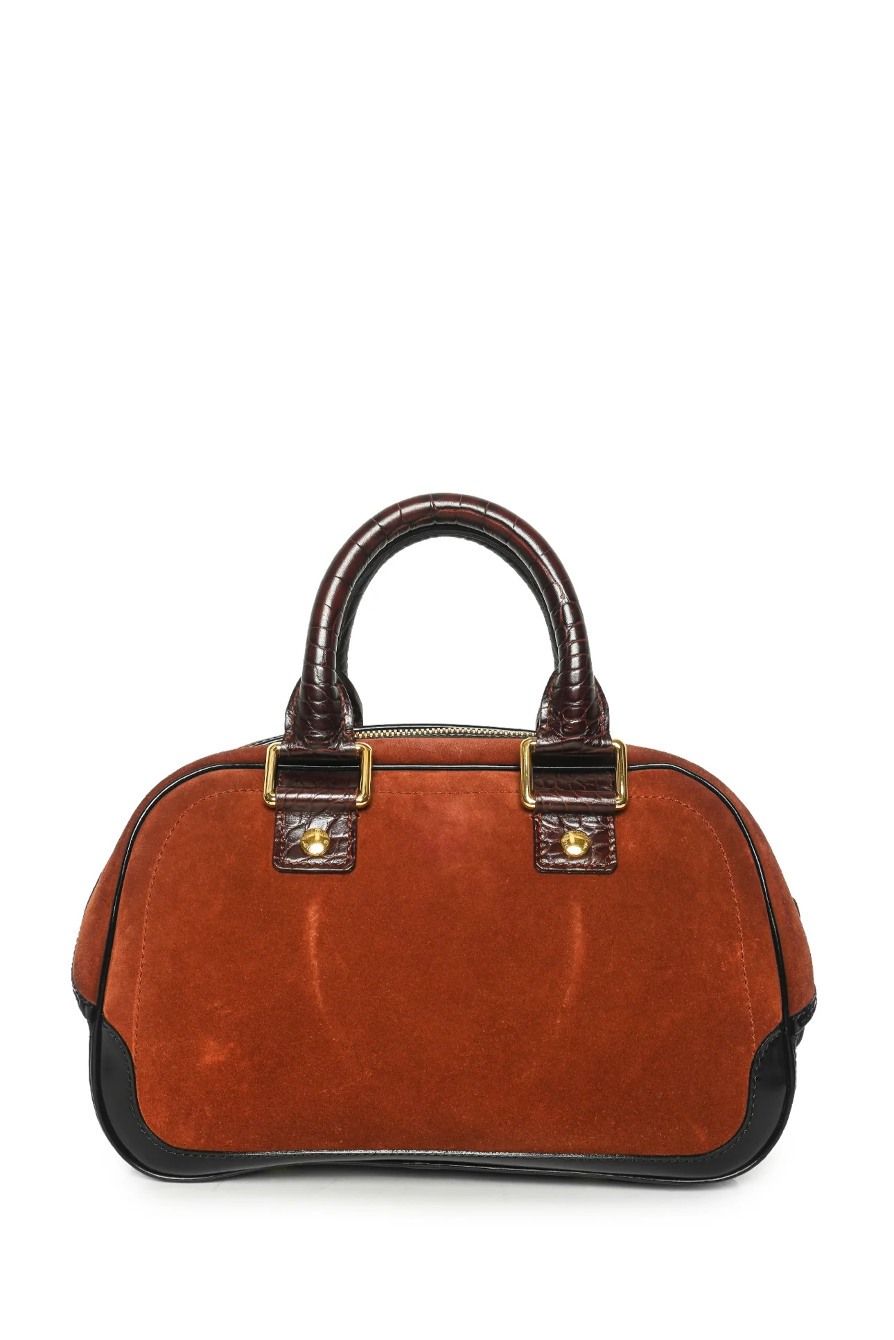 Louis Vuitton Vintage Suede Havane Stamped Trunk PM Purse - Image 3