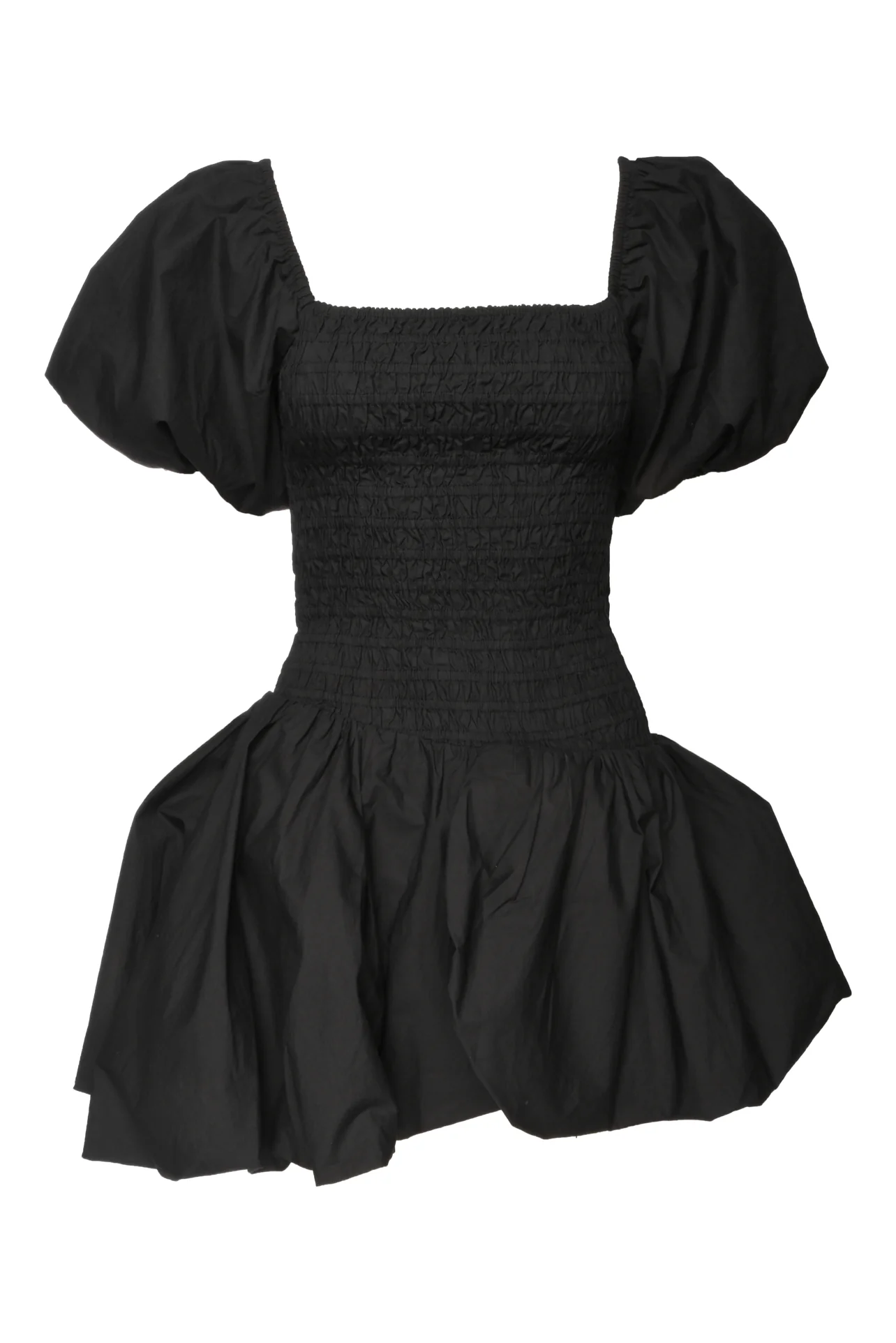 Love Shack Fancy Size S Ruched Mini Puff Sleeve Dress