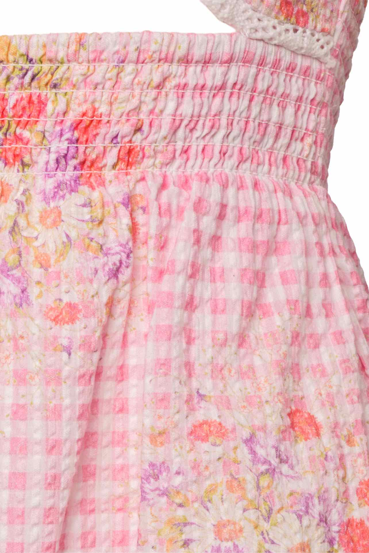 Love Shack Fancy Size XS Emeka Floral Gingham Seersucker Midi Dress - Image 3