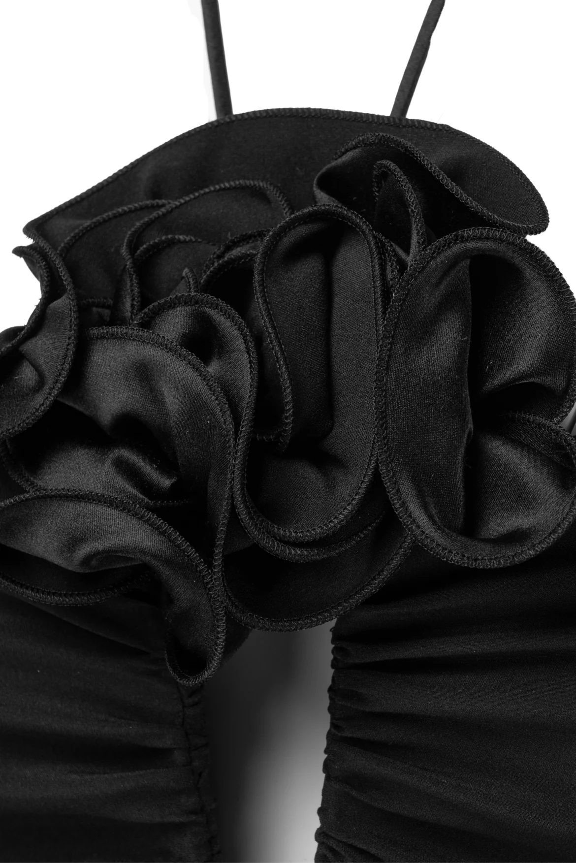 MAGDA BUTRYM Size 2 Ruched Silk Cutout Halter Mini Dress - Image 3