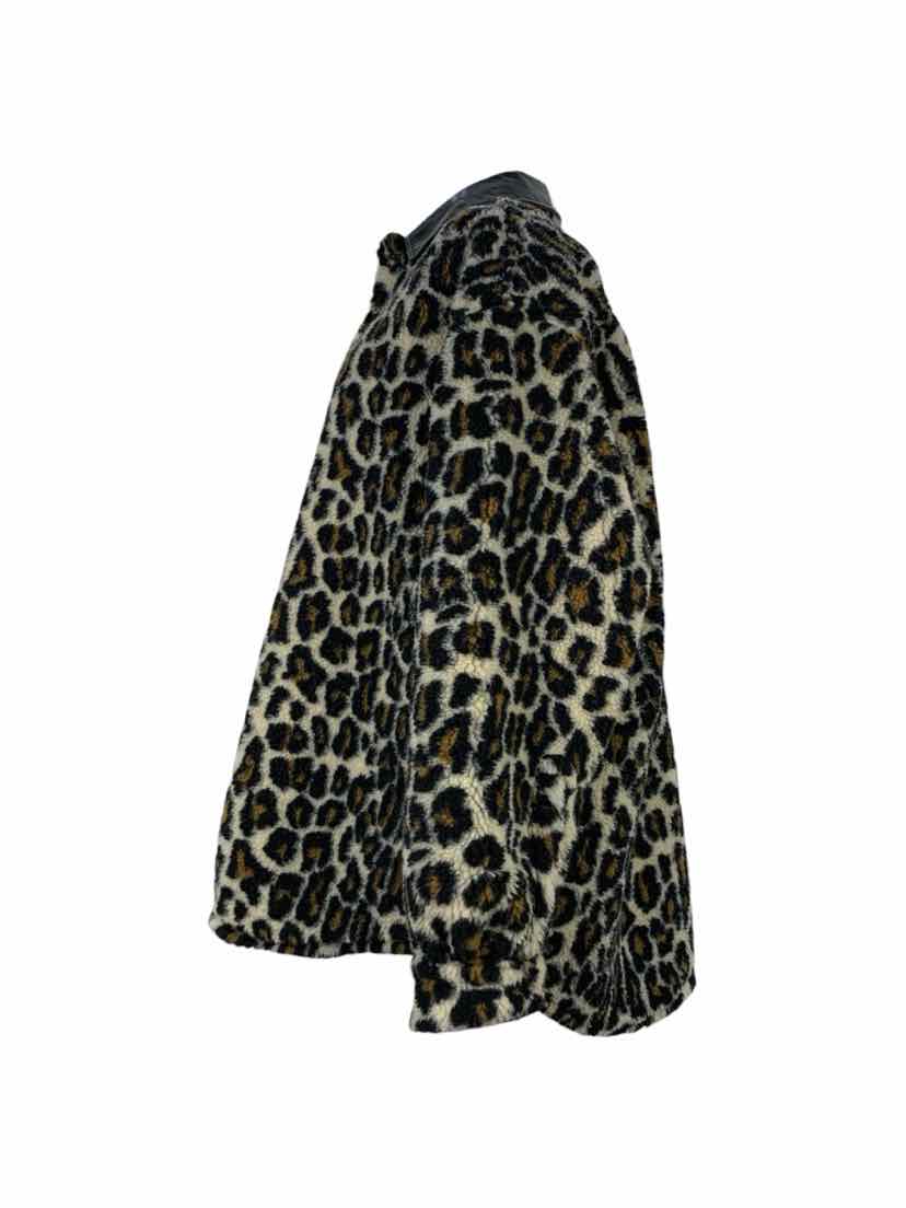 Maison Martin Margiela Size 40 Faux Leather-Trimmed Leopard  Print Shirt Jacket - Image 3