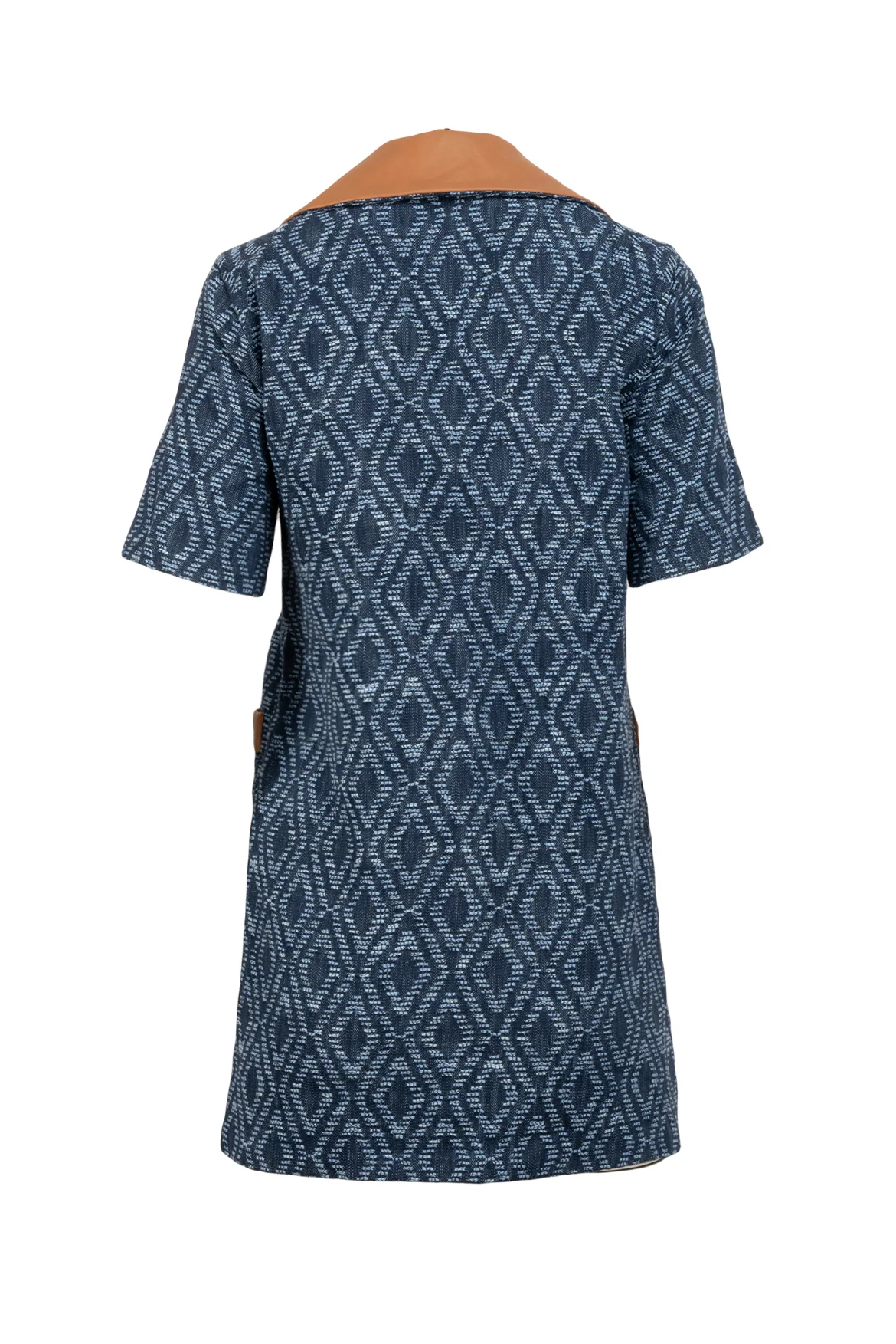 maje Size 34 Null Denim & Faux Leather Pattern Dress - Image 2