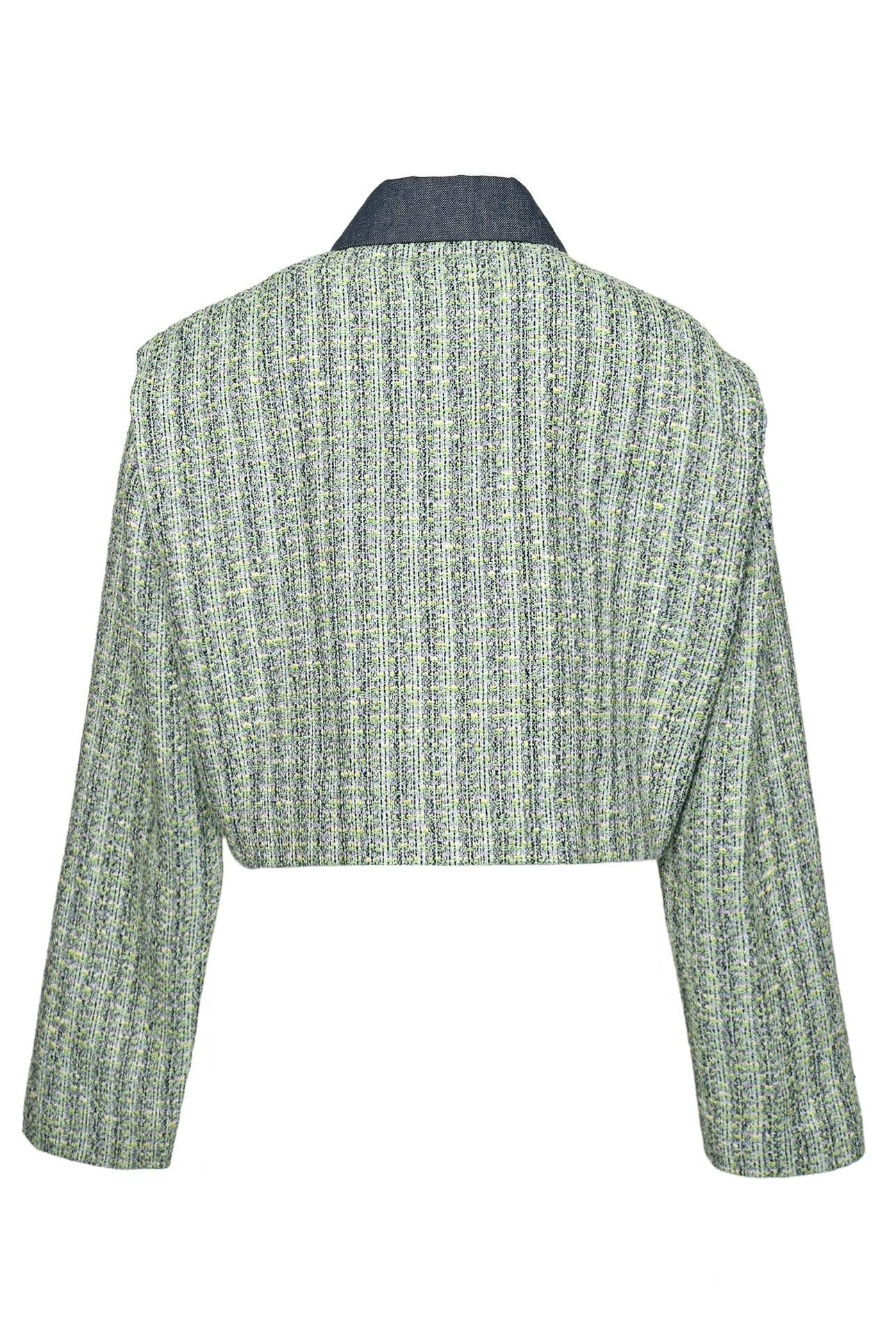 Maje Size 40 Contrast Tweed Cropped Jacket - Image 2