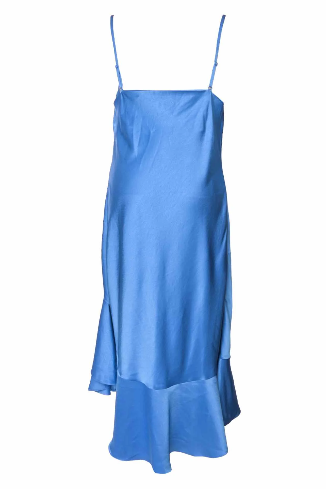 maje Size 42 Asymmetric Satin Effext Ruffle Dress - Image 2