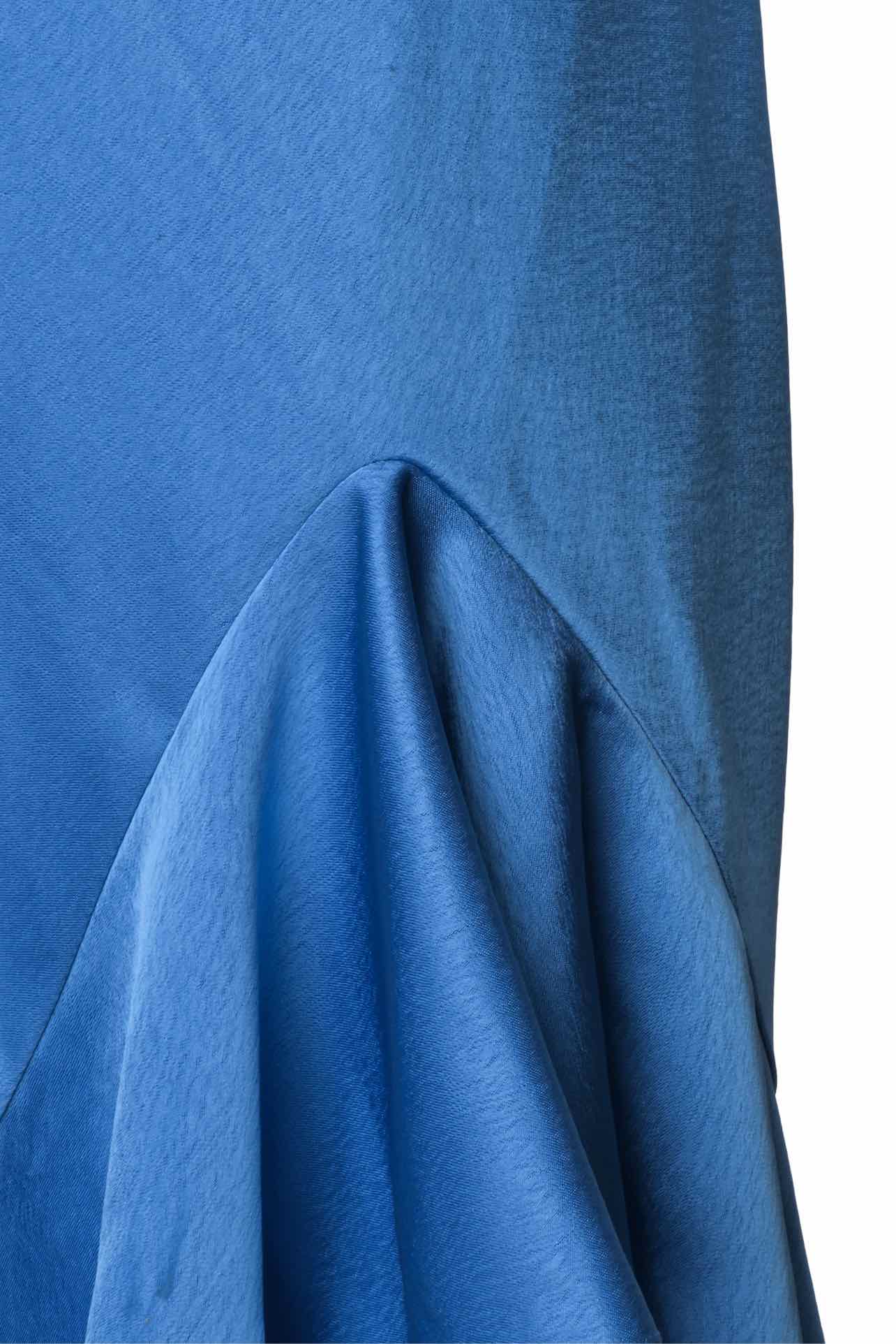 maje Size 42 Asymmetric Satin Effext Ruffle Dress - Image 3