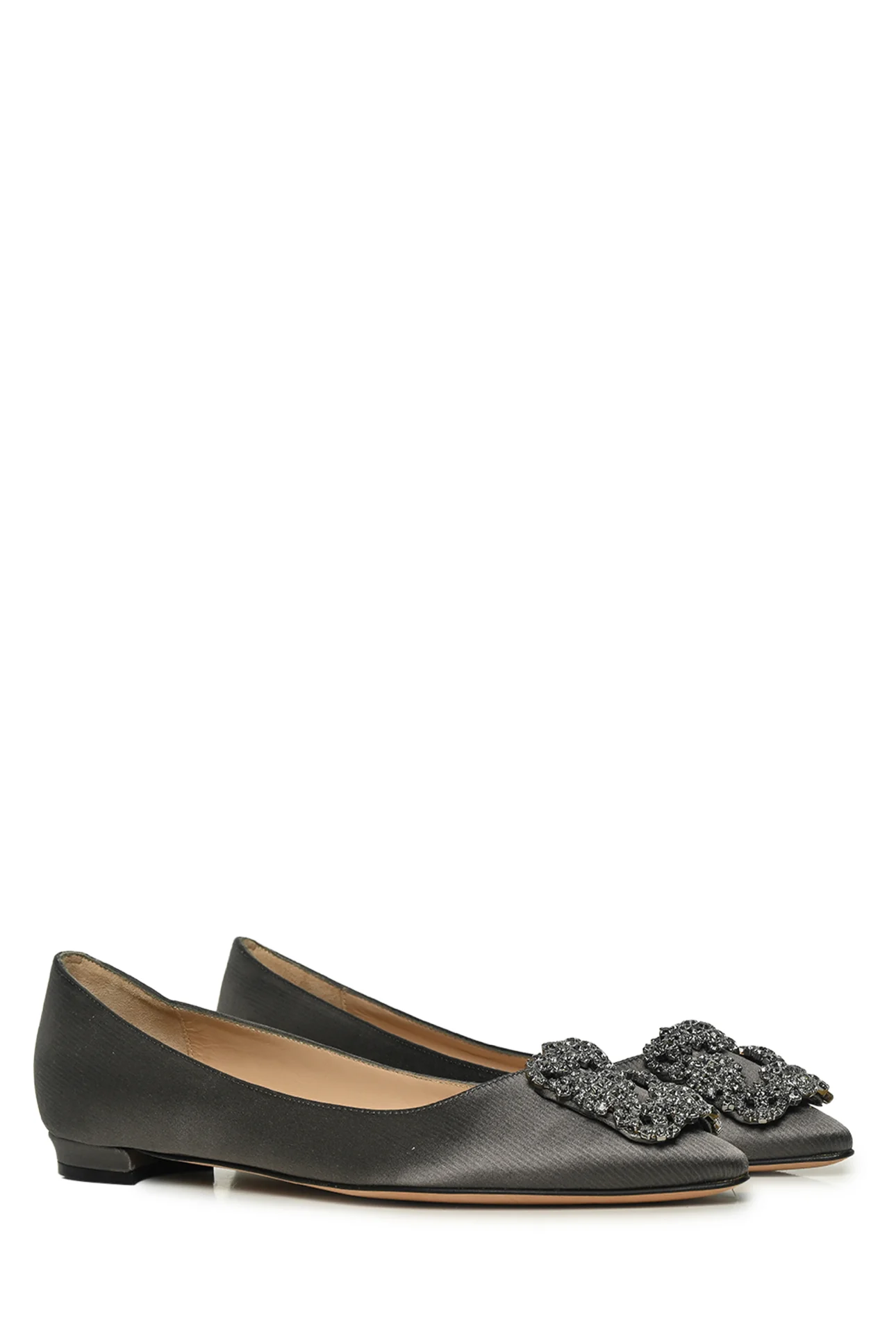 Manolo Blahnik Size 34.5 Hangisi Crystal Buckle Flats - Image 2