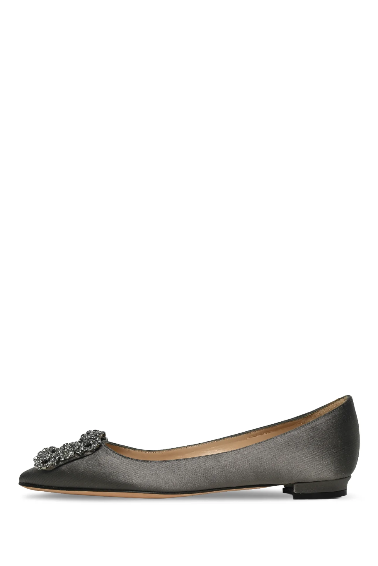 Manolo Blahnik Size 34.5 Hangisi Crystal Buckle Flats - Image 3