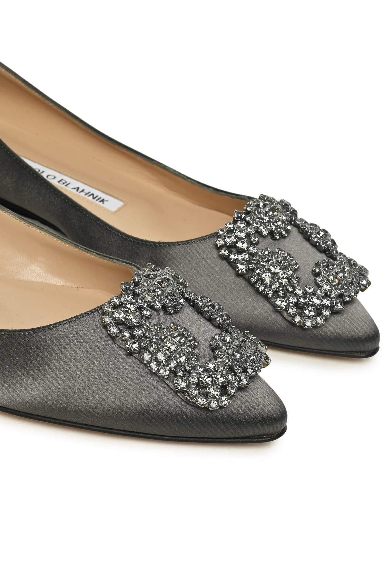 Manolo Blahnik Size 34.5 Hangisi Crystal Buckle Flats - Image 5