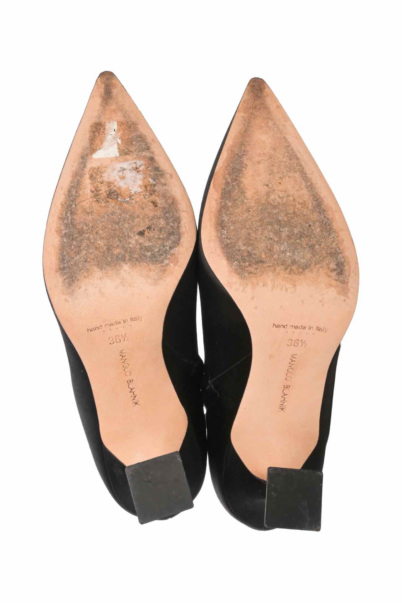 Manolo Blahnik Size 36.5 Cantita Satin Heeled Ankle Boots - Image 5