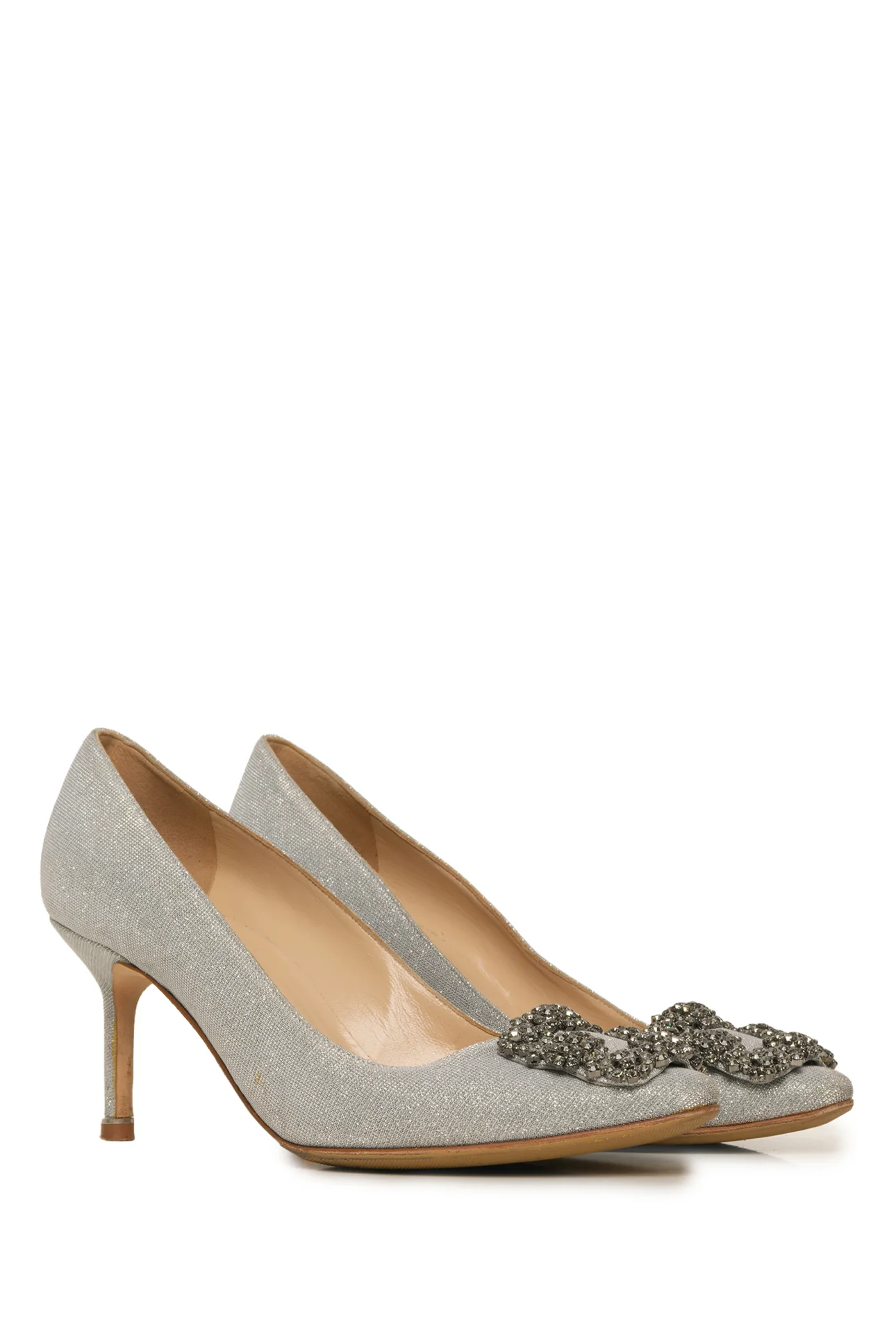 Manolo Blahnik Size 37.5 Hangisi 70 Sparkly Pumps - Image 2