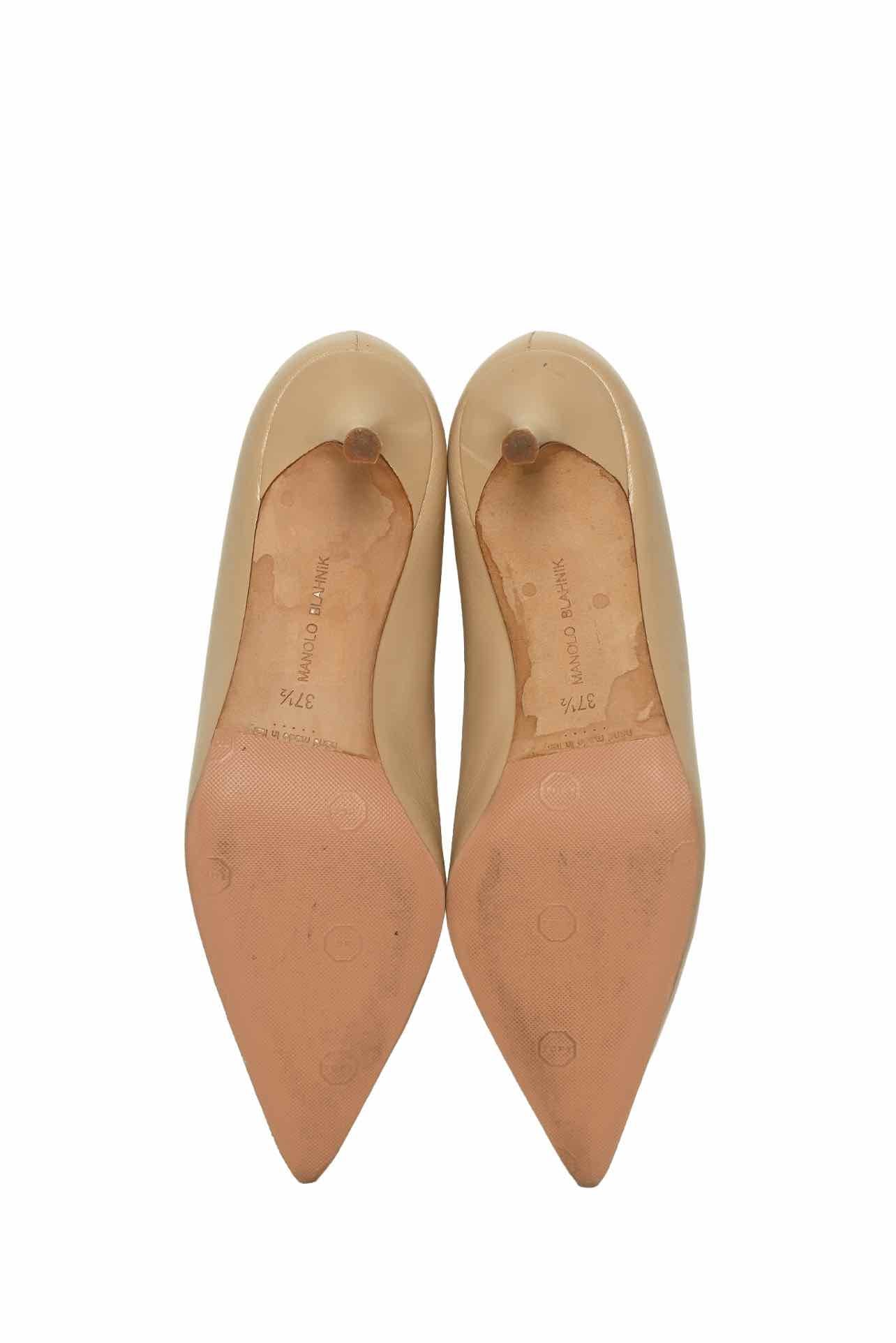 Manolo Blahnik Size 37.5 Leather BB 50 Pumps - Image 5