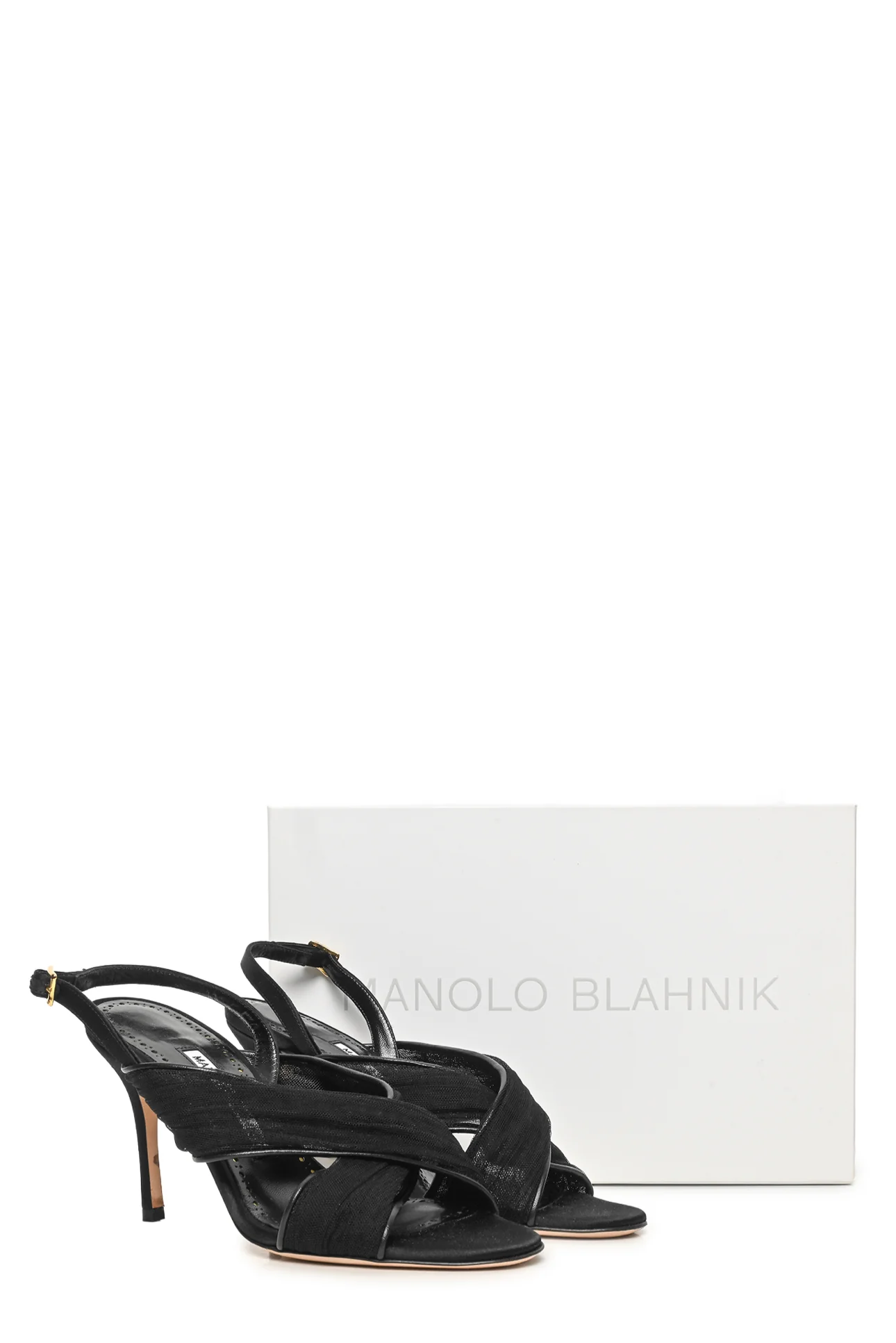 Manolo Blahnik Size 37 Drapia Tulle Sandals - Image 7