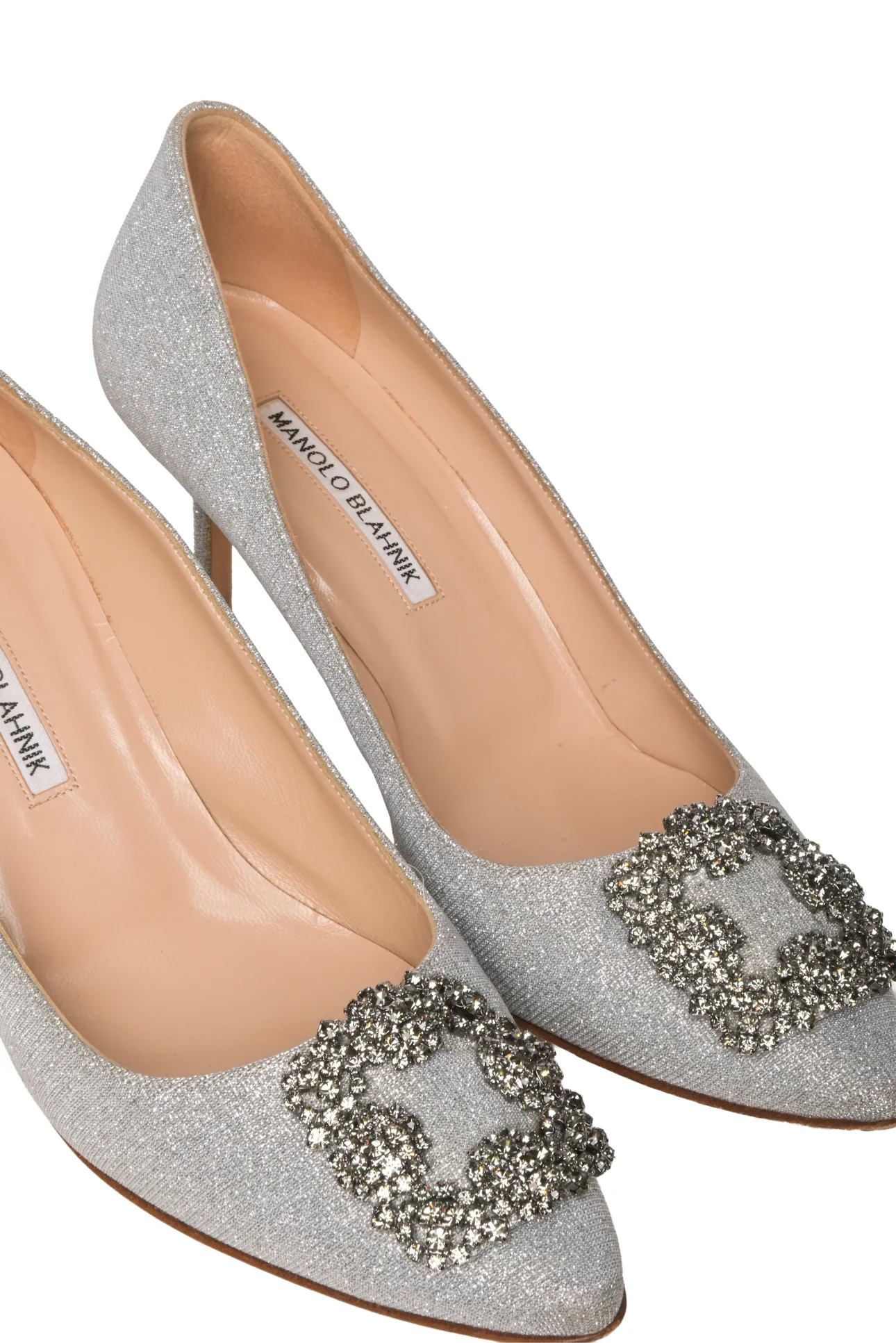 Manolo Blahnik Size 39 Hangisi Glitter Pumps - Image 4