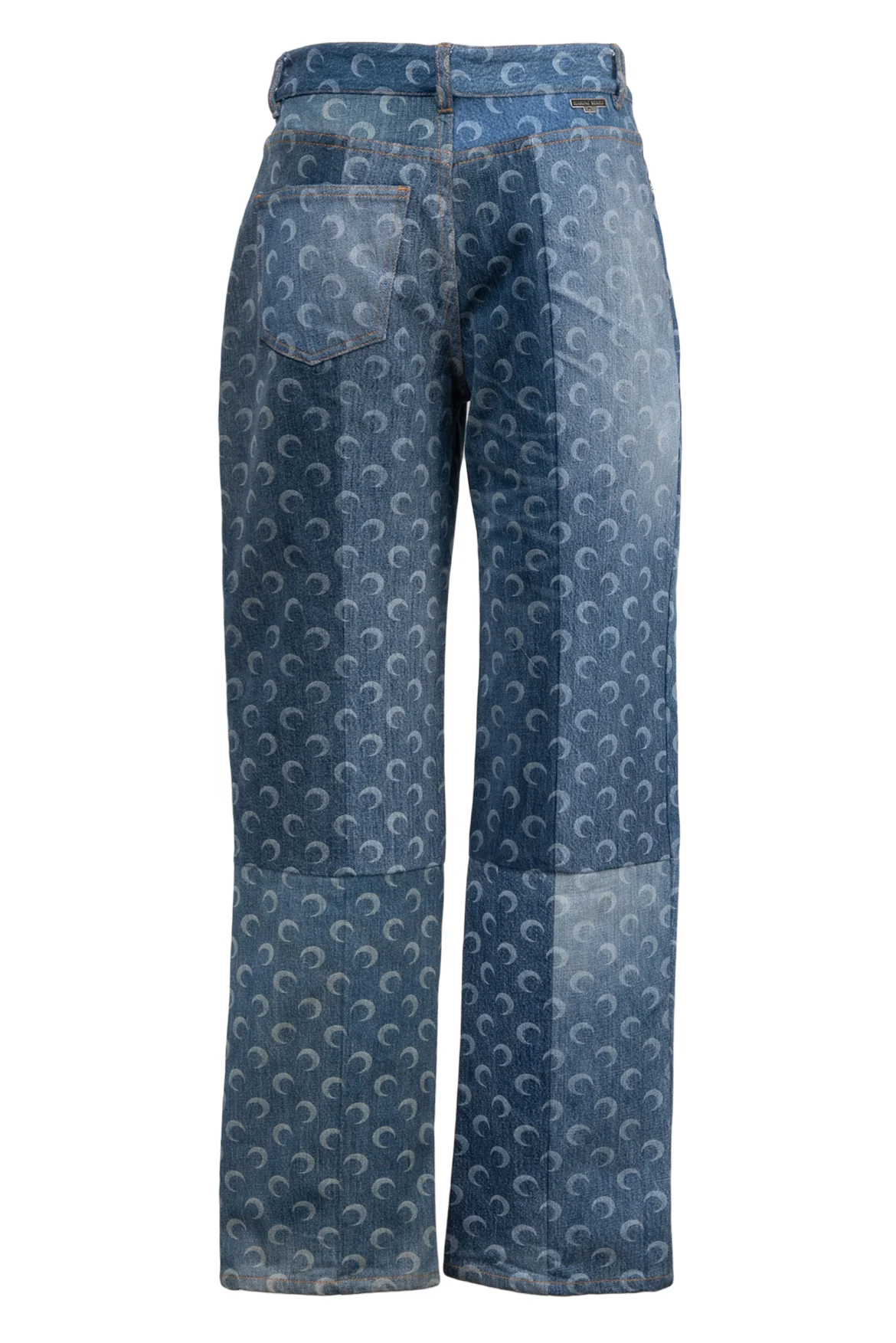 Marine Serre Size L FW20 Moon Print Regenerated Panel High-Rise Jeans - Image 2