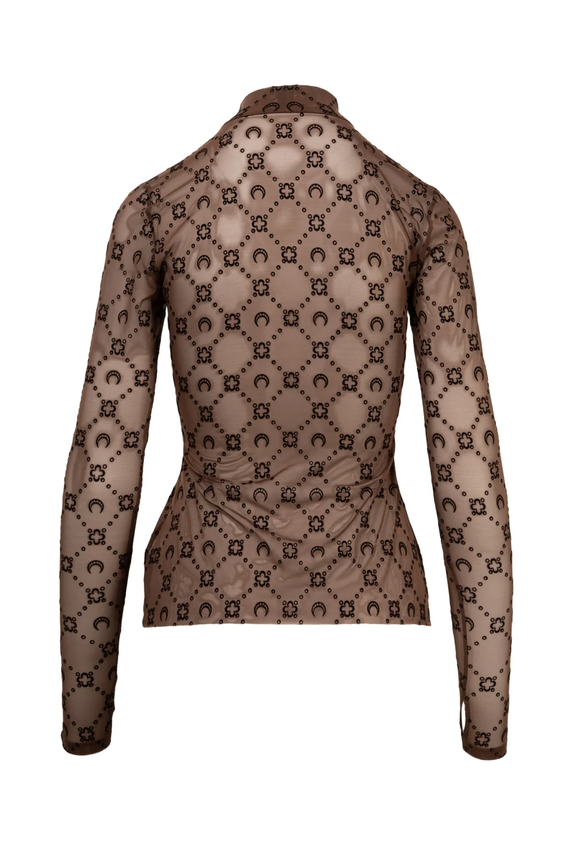 Marine Serre Size L Moonogram Mesh Flock Second Skin Highneck Tops - Image 2