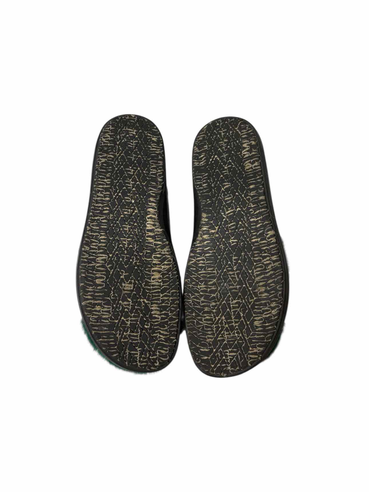 Marni Fussbett Size 39.5 Green Fur Lined Leather Sandals - Image 5