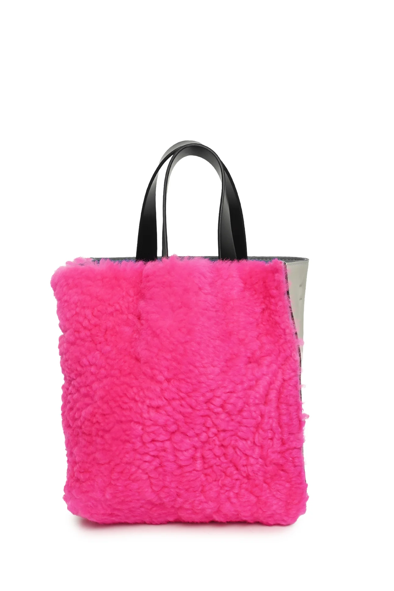 Marni Shearling Panelled Leather Museo Soft Mini Tote - Image 2
