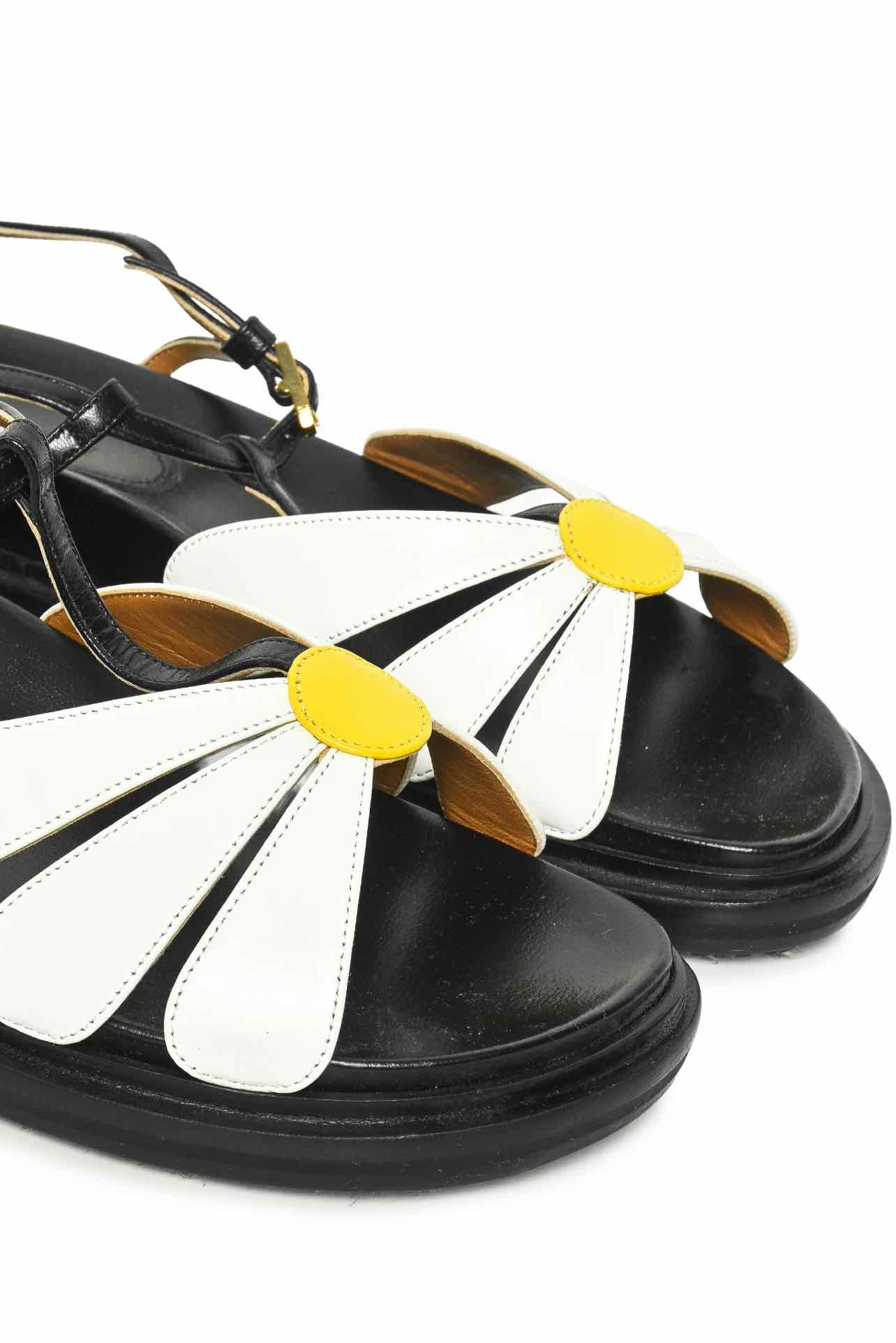 Marni Size 38.5 Fussbett Daisy Leather Sandals - Image 4