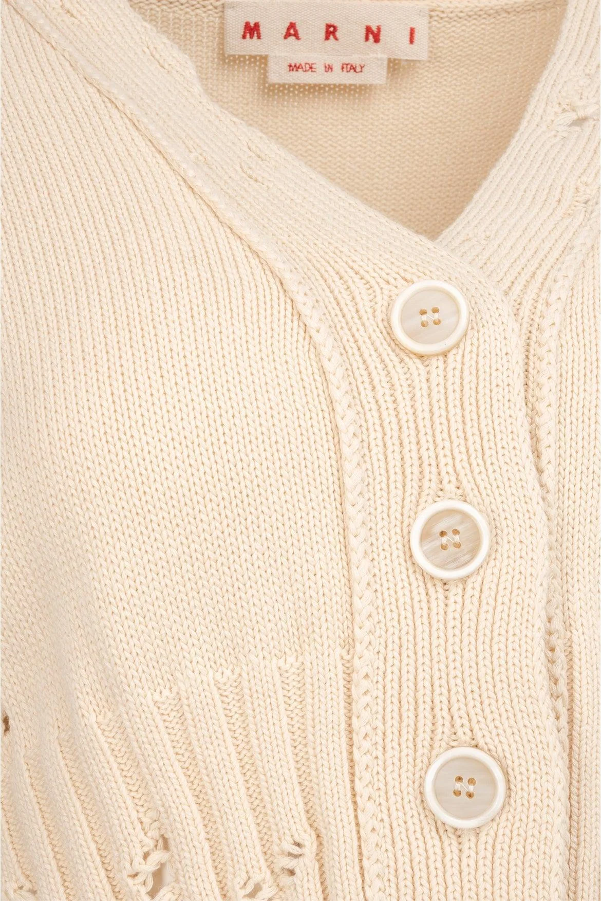 Marni Size 38 Dishevelled Cotton Cropped Cardigan - Image 3
