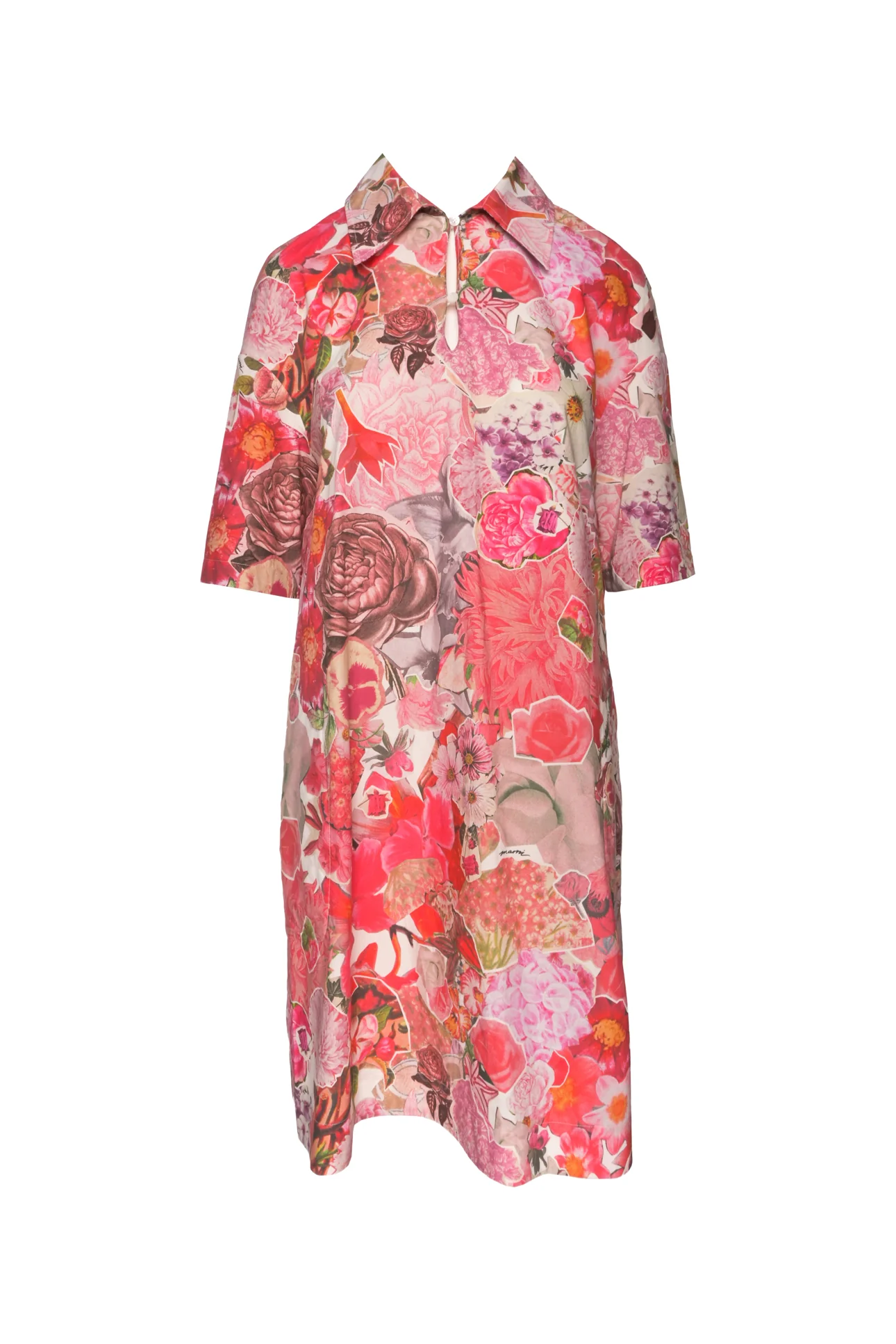 Marni Size 42 Floral Print Shirt Dress