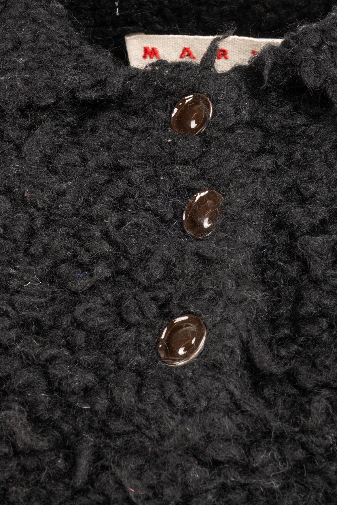 Marni Size 42 Teddy Wool-Blend Short Sleeve Polo Sweater - Image 3
