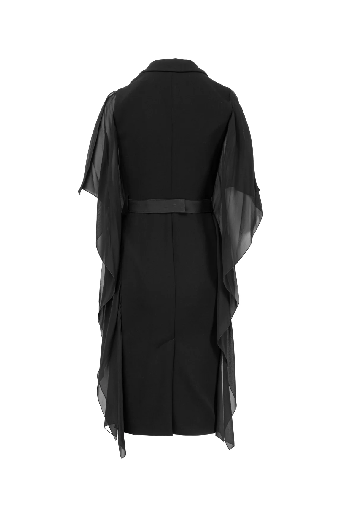 Maxmara Size 2 Palomba Silk Chiffon Sleeve Tuxedo Dress - Image 2