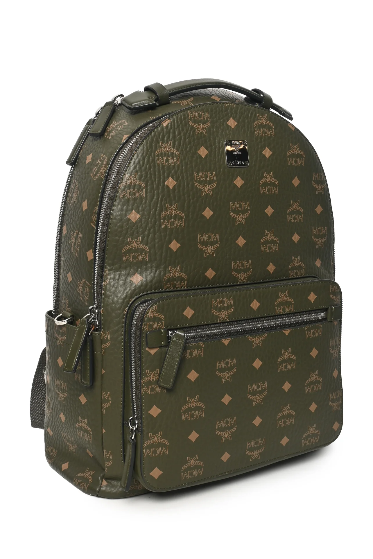 MCM Stark 40 Sea Turtle Green Visetos Canvas BackPack - Image 2