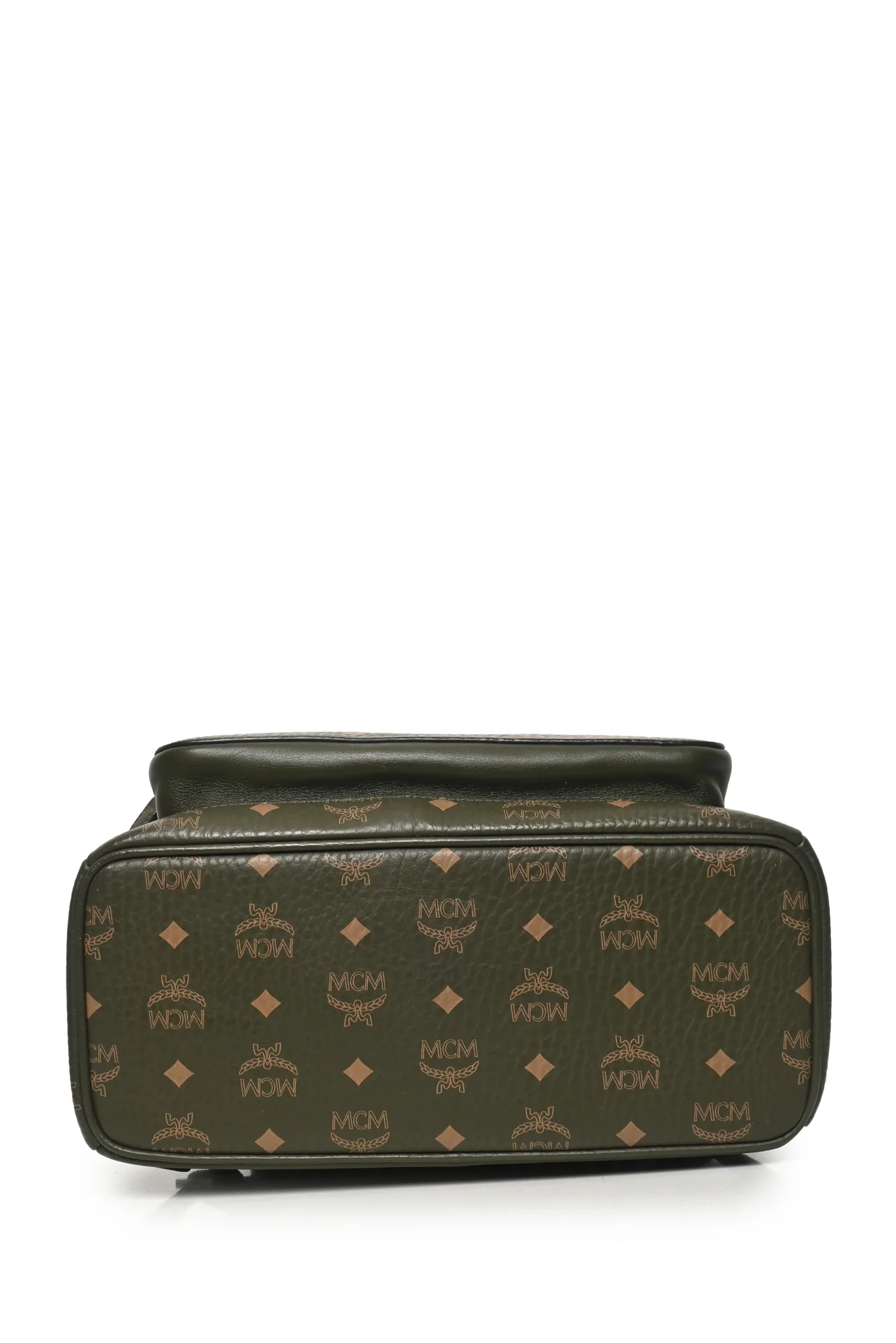 MCM Stark 40 Sea Turtle Green Visetos Canvas BackPack - Image 4