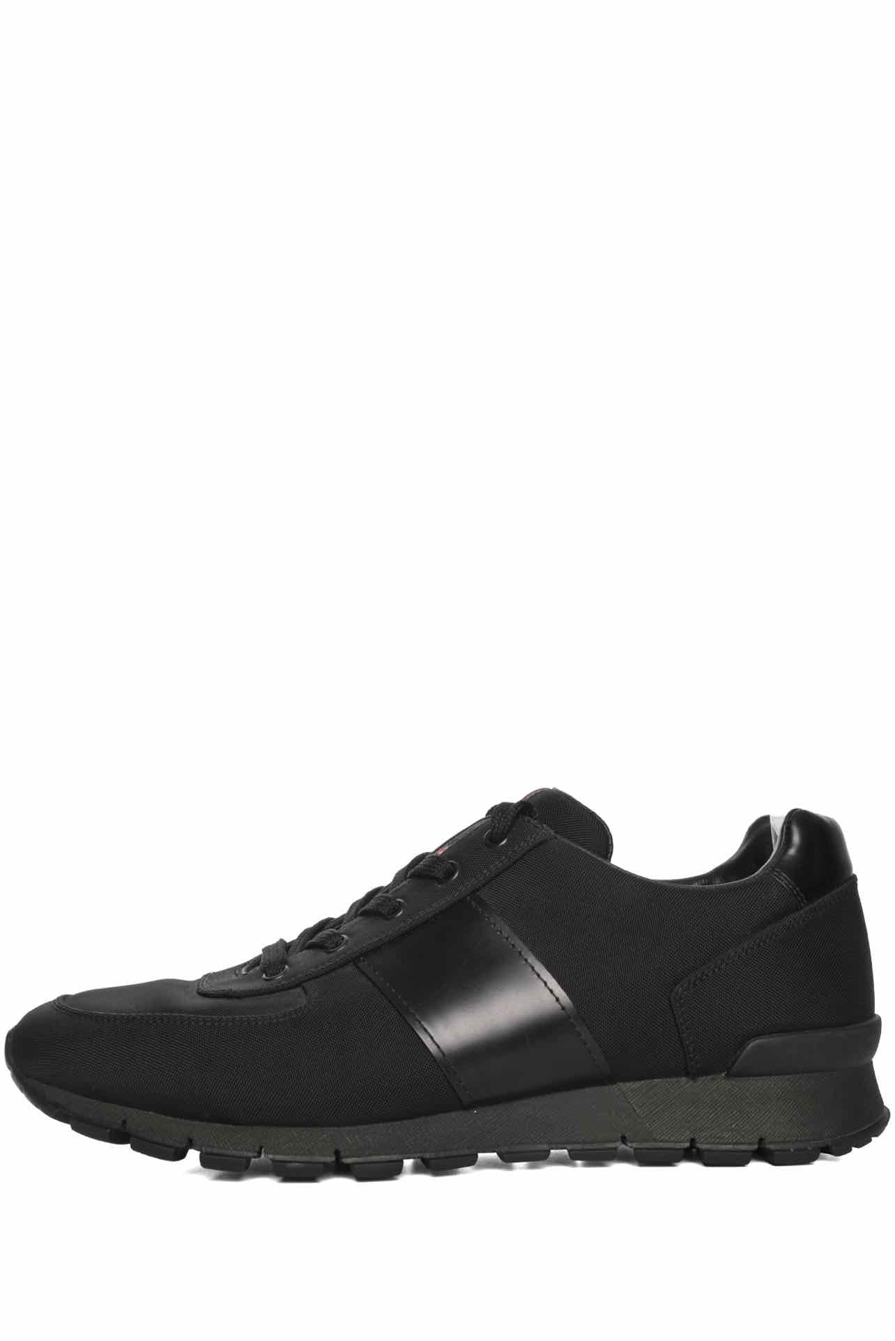 Mens Shoe Size 10 Prada Men's Leather & Canvas Low Top Sneakers - Image 3