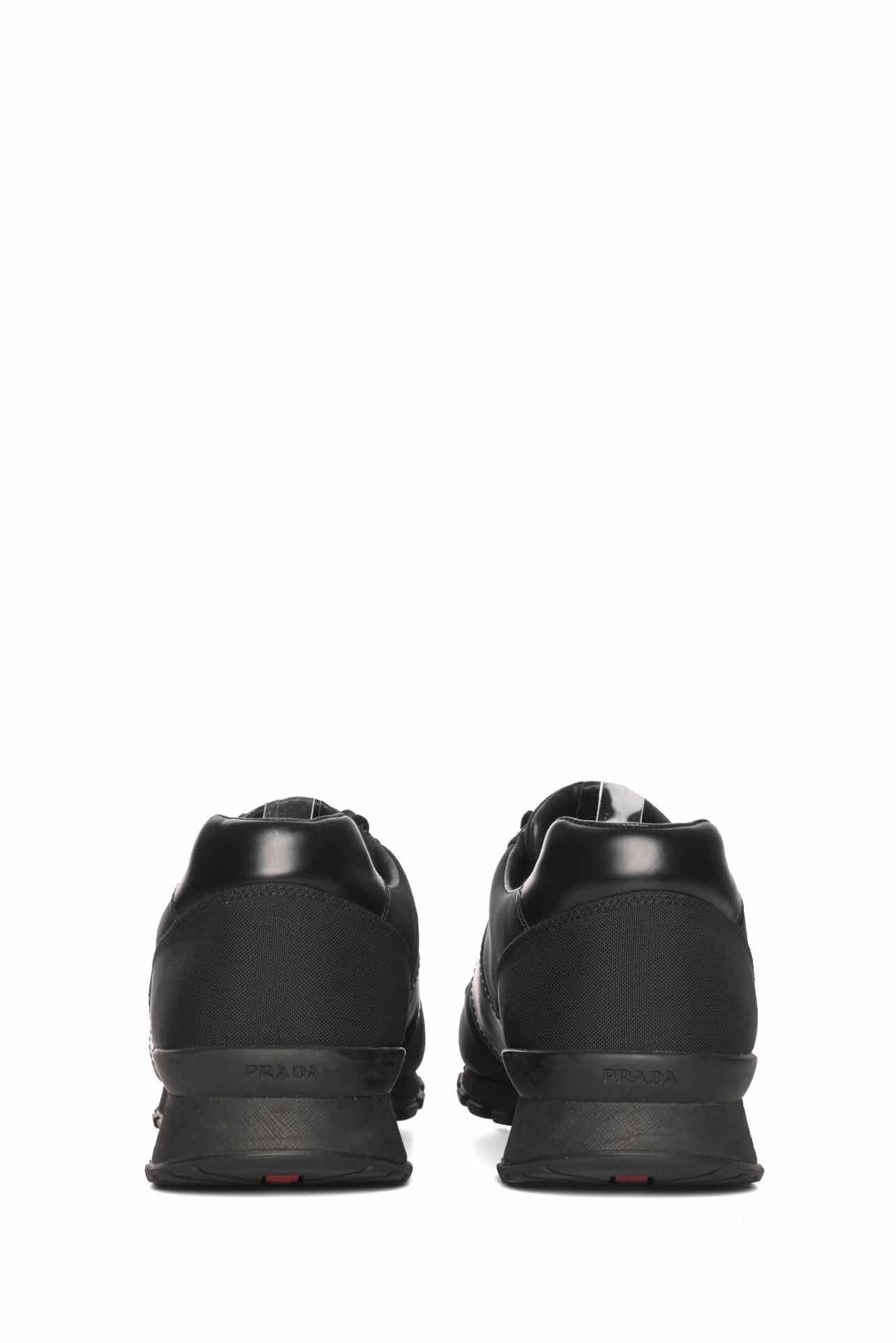 Mens Shoe Size 10 Prada Men's Leather & Canvas Low Top Sneakers - Image 5