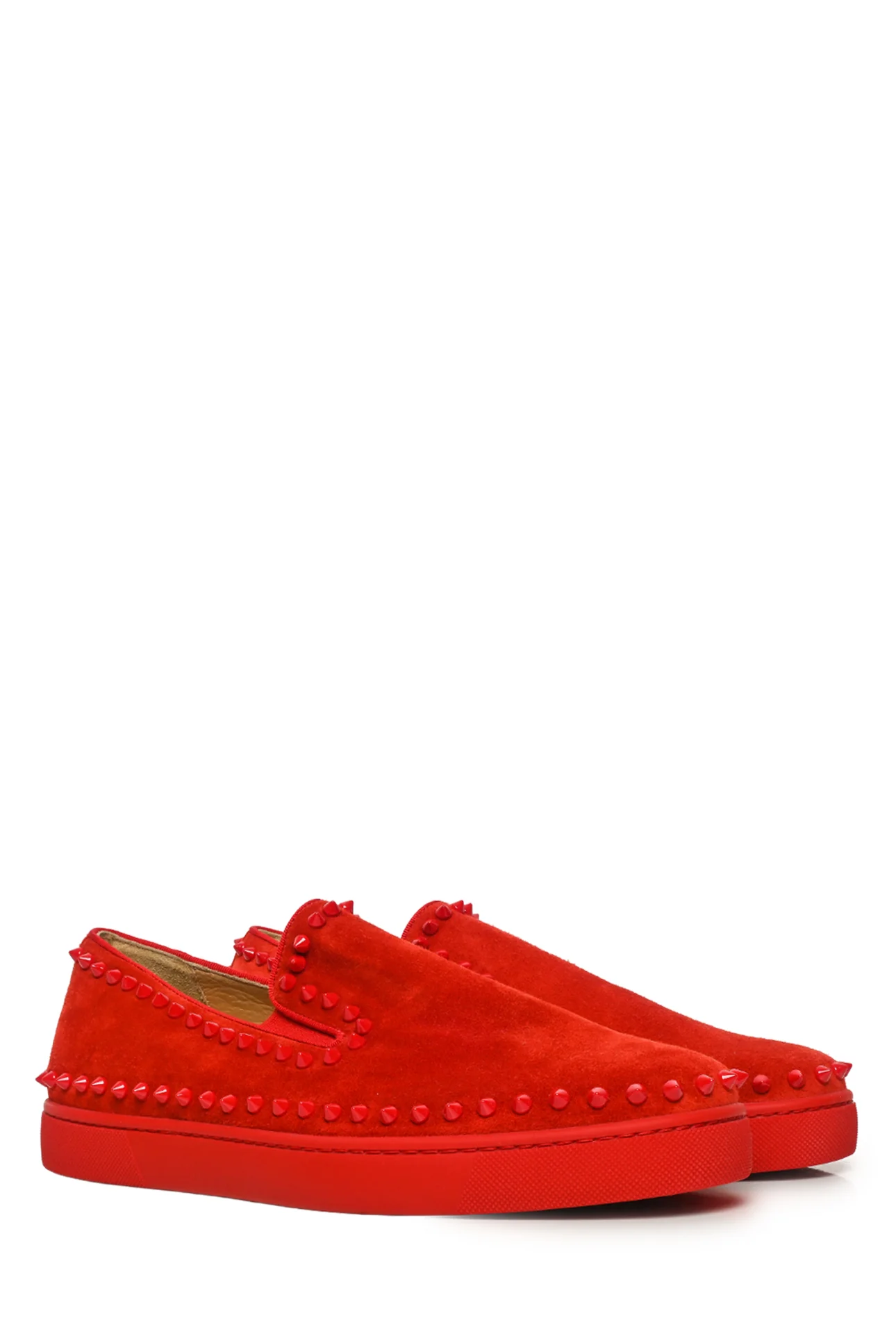 Mens Shoe Size 40.5 Christian Louboutin Men's Pik Boat Suede Sneakers - Image 2