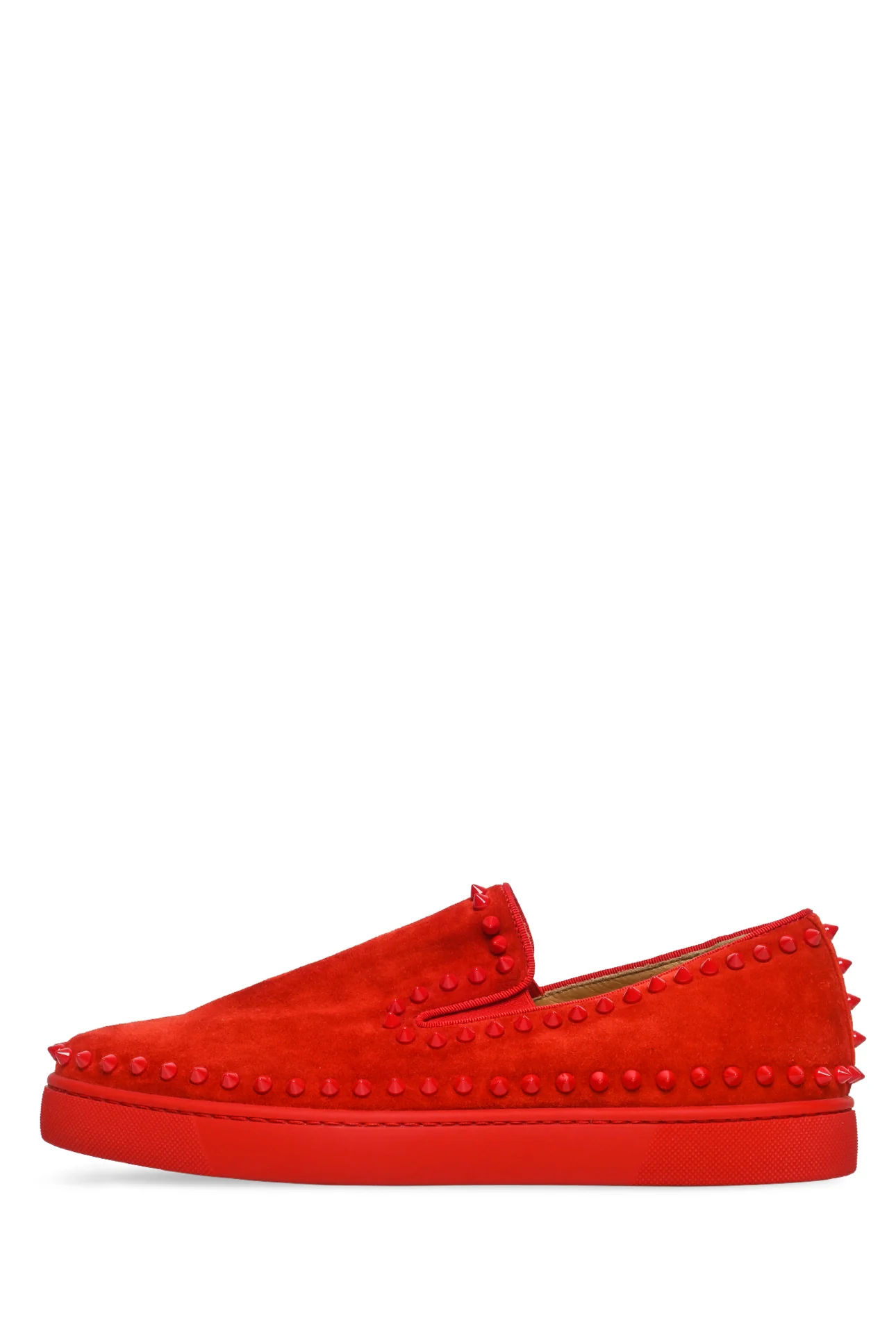 Mens Shoe Size 40.5 Christian Louboutin Men's Pik Boat Suede Sneakers - Image 3